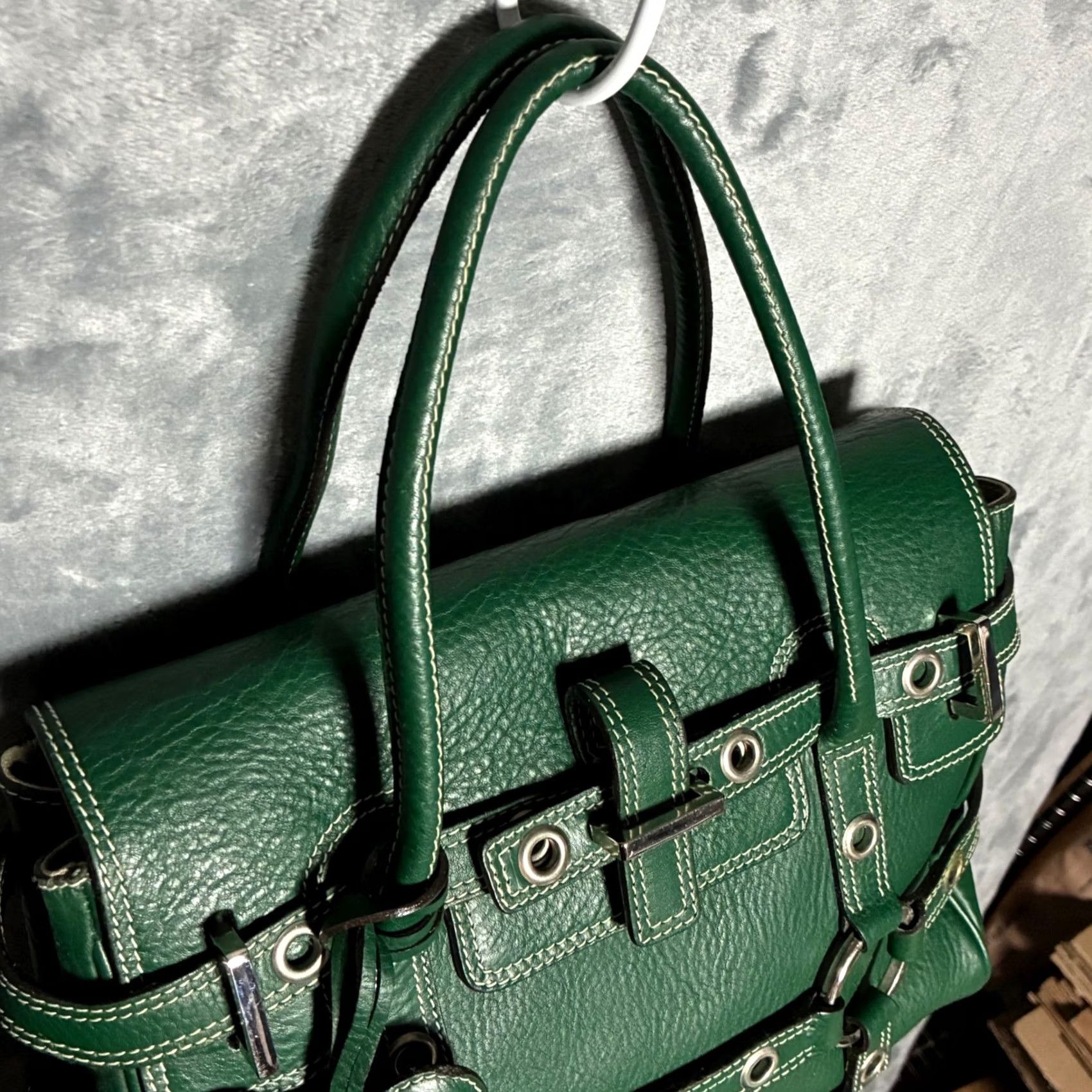 Vintage VINTAGE Luella Satchel Handbag Giselle Grommet Green Bag Size ONE SIZE - 6 Thumbnail