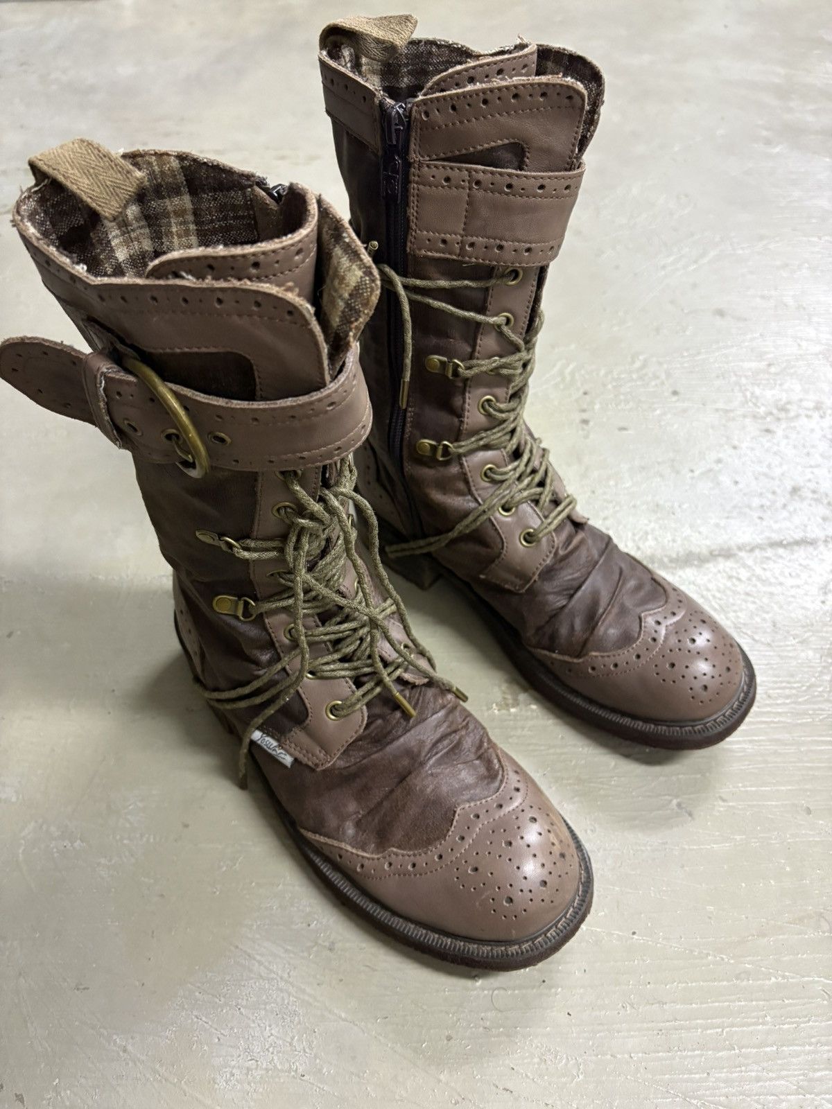 Alfredo Bannister Yosuke Dirk Bikkembergs style lace trough heel leather boots Size US 7.5 / EU 40-41 - 9 Thumbnail