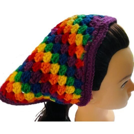 Handmade Bandana Head Wrap Crochet Rainbow Colors Granny Stitch Strip Size ONE SIZE - 3 Thumbnail