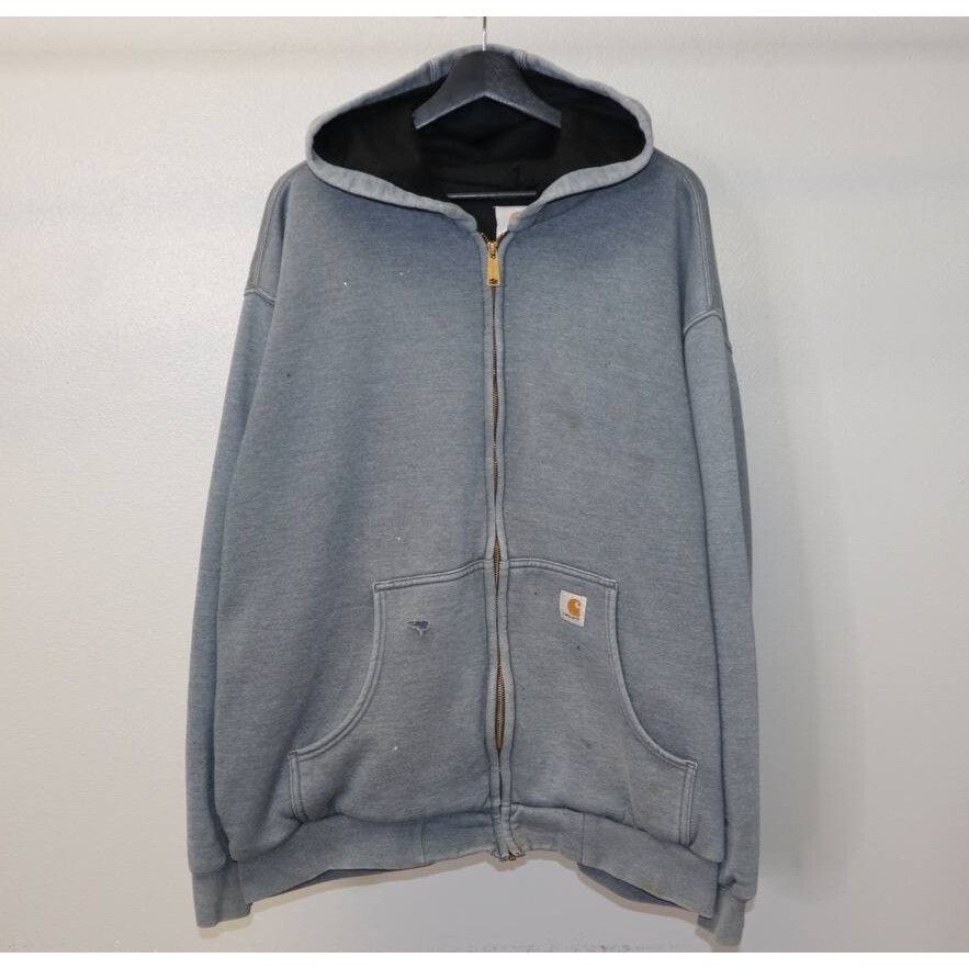 Carhartt Vtg Carhartt Thermal Lined Jacket Hoodie Charcoal Heather Size US XXL / EU 58 / 5 - 1 Thumbnail