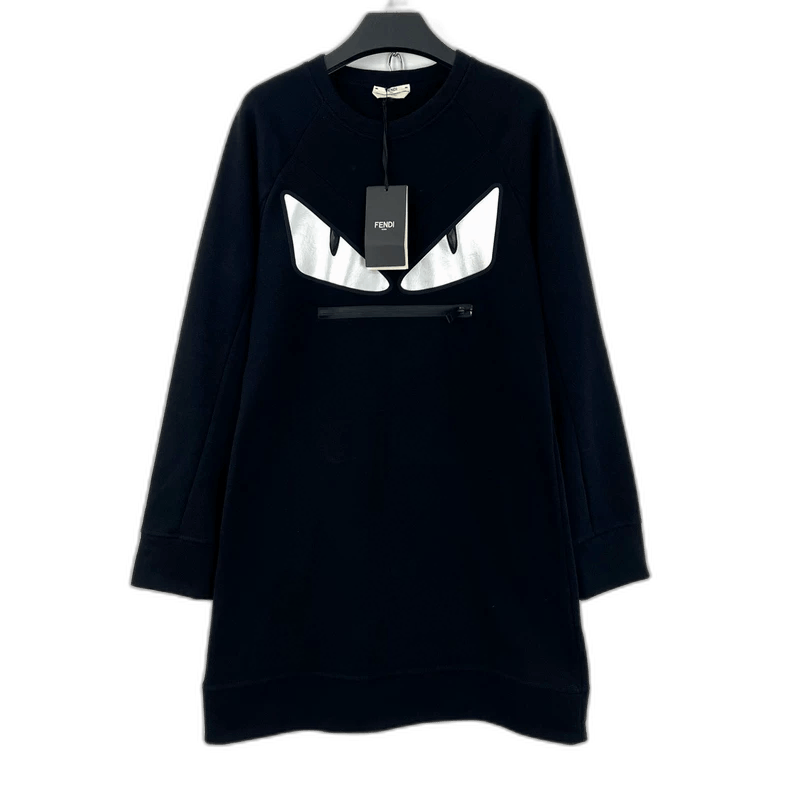 Fendi Fendi Black Monster Pocket Zip Dress Size L / US 10 / IT 46 - 1 Thumbnail