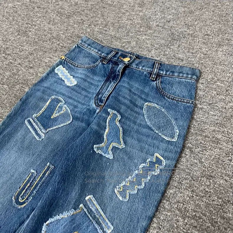 Chanel Chanel Egypt Series Stitching Jeans Size 42" / US 20 - 4 Thumbnail