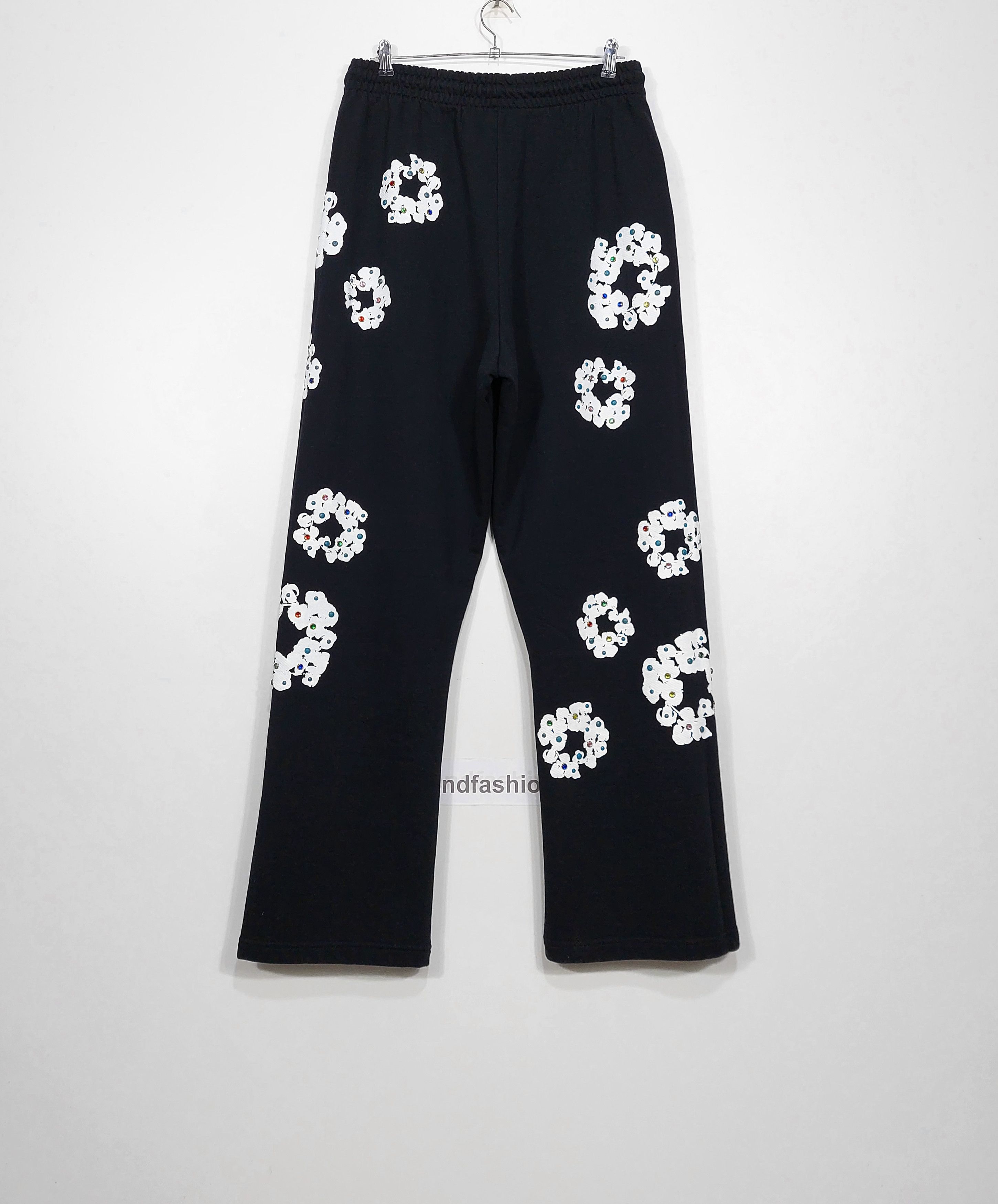 DENIM TEARS wreath rhinestone sweatpants - black M Size US 32 / EU 48 - 11 Thumbnail