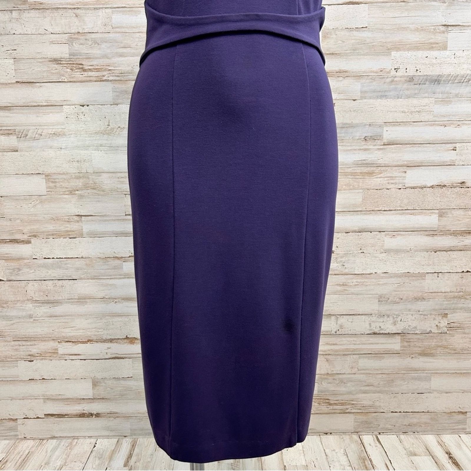Elie Tahari Elie Tahari Sleeveless Stretch Knit Sheath Dress Purple Sz S Size S / US 4 / IT 40 - 4 Thumbnail