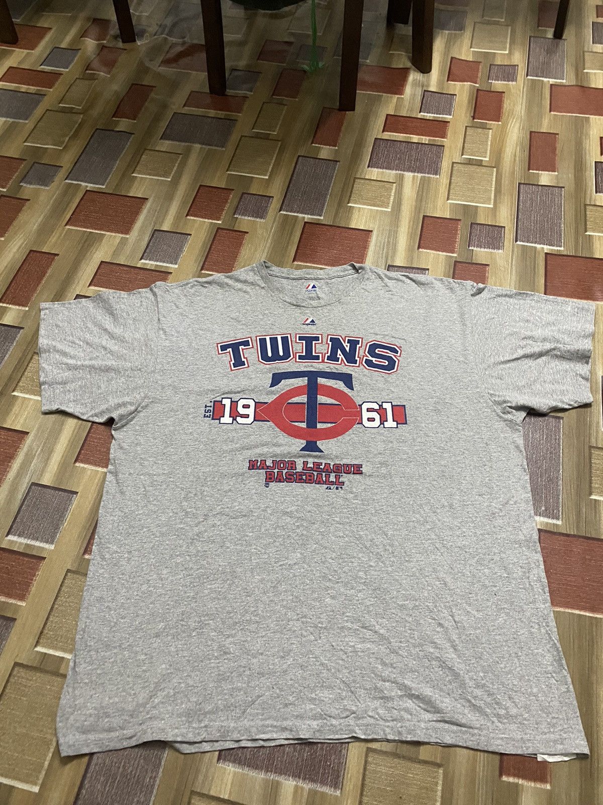 Maillot De Baseball Majestic Minnesota Twins - Homme Taille L - Gris Manches Courtes - Neuf