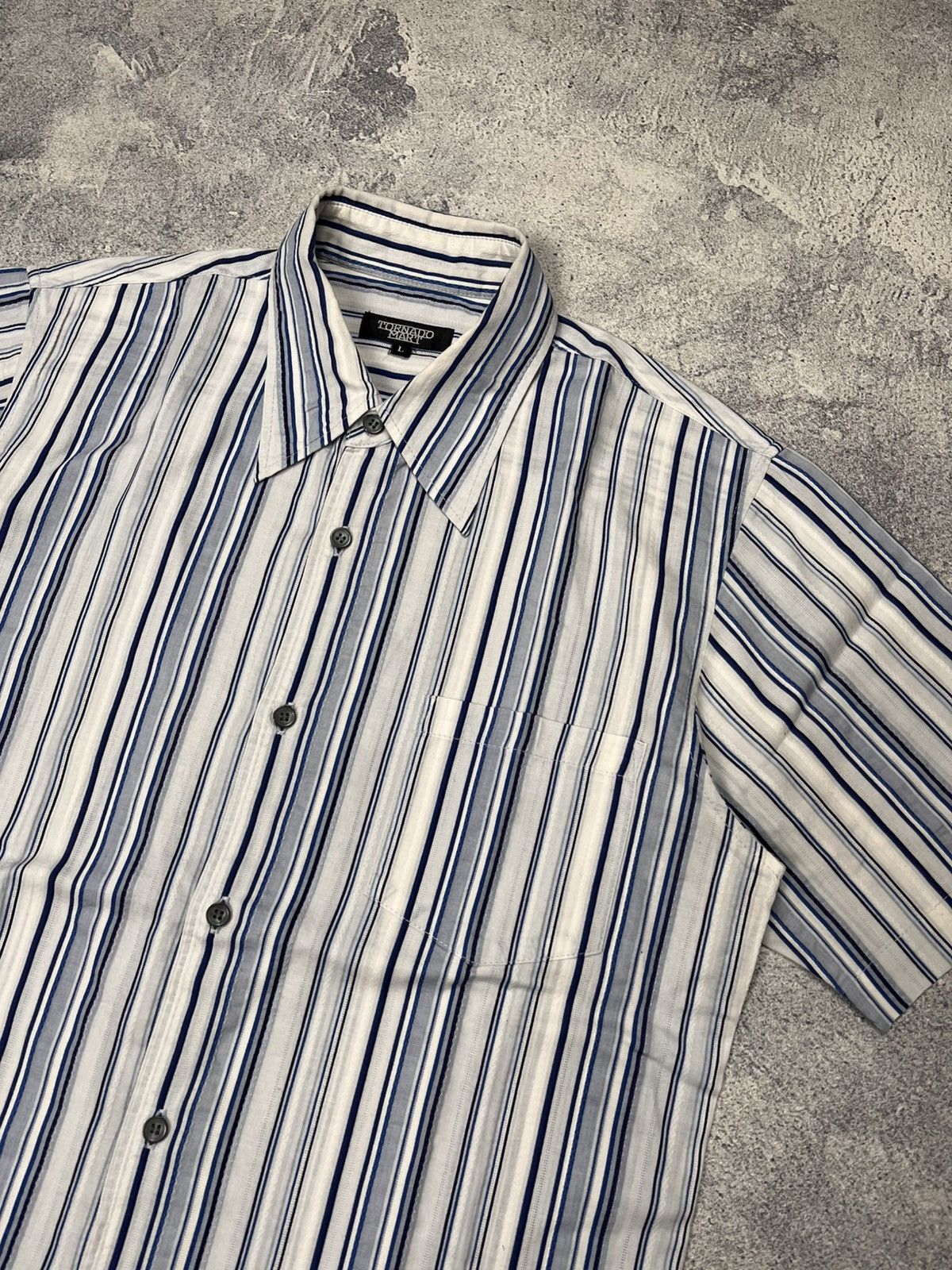 Tornado Mart Tornado Mart Striped Pocket Shirt Size US L / EU 52-54 / 3 - 2 Thumbnail