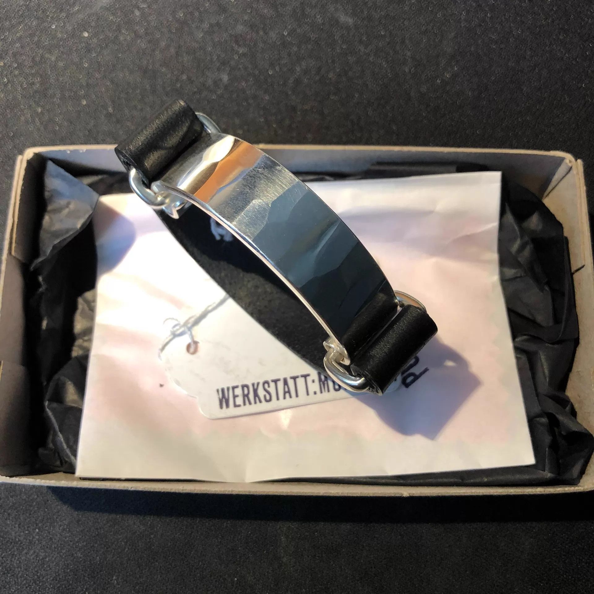 Werkstatt Munchen Werkstatt Munchen M2721 Arched Silver Leather Bracelet XS Size ONE SIZE - 3 Thumbnail