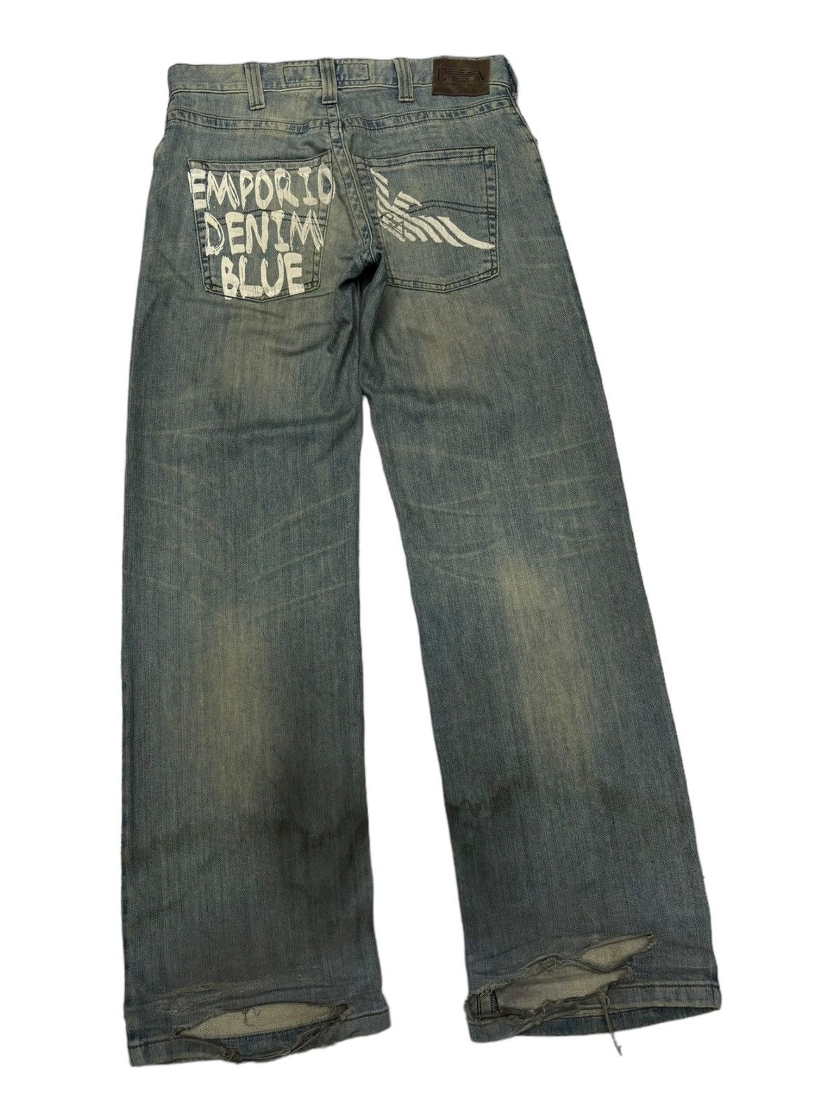 Mens armani distressed jeans best sale