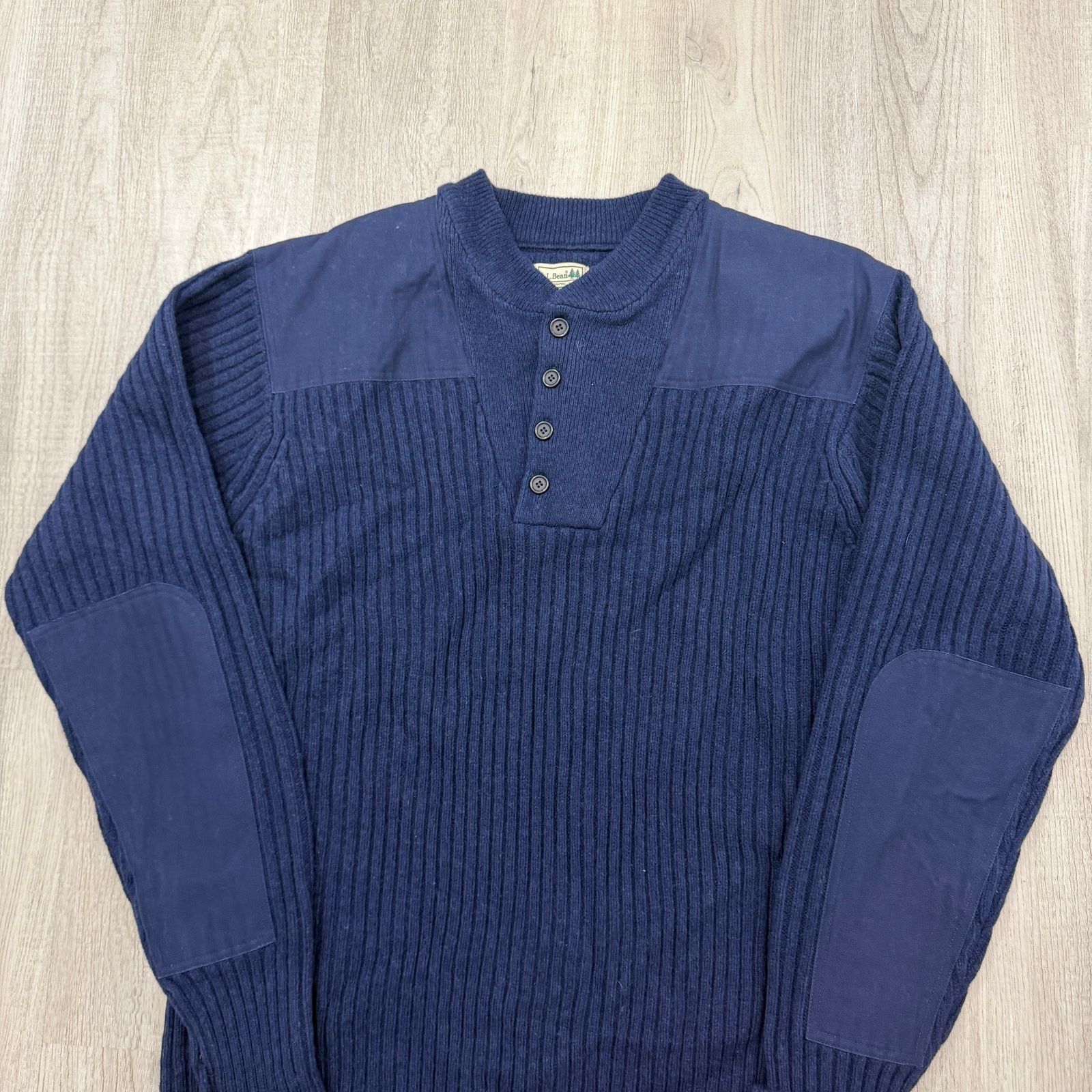 L.L. Bean LL Bean Commando Sweater Men XL Blue 100% Wool Army Military Size US XL / EU 56 / 4 - 2 Thumbnail