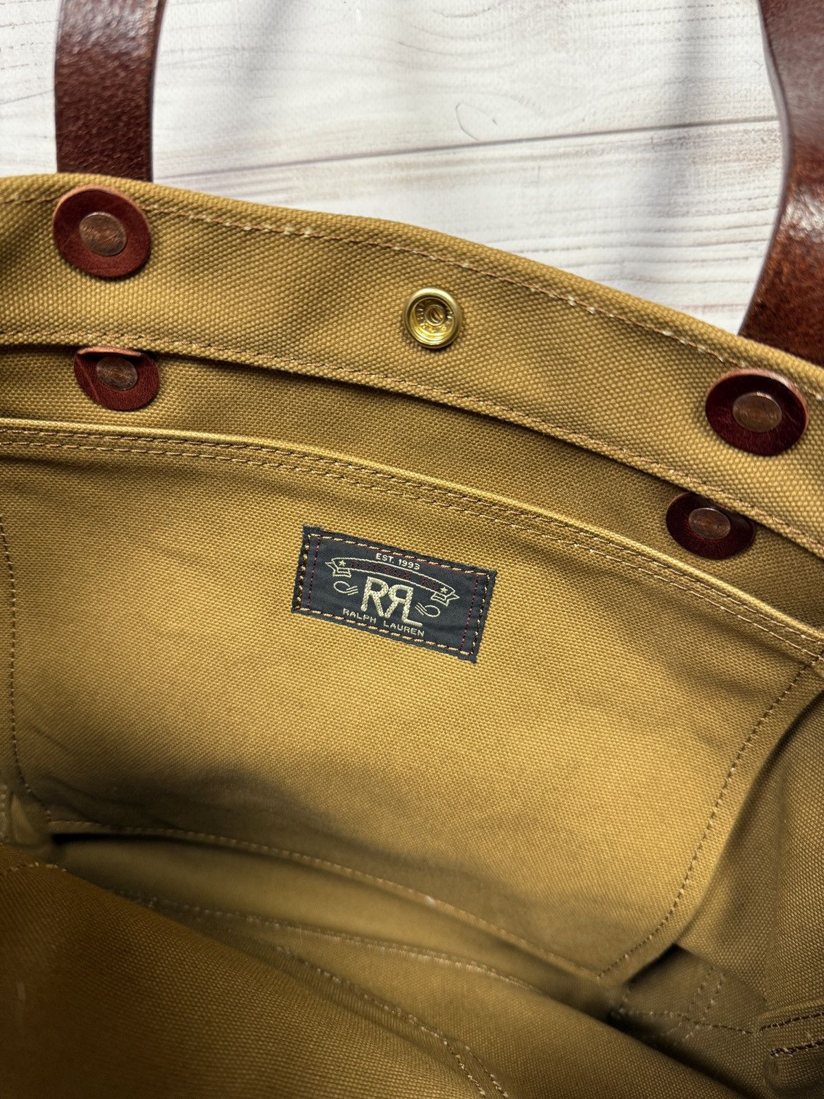 RRL Ralph Lauren RRL Double RL Canvas/Leather Tote Bag Size ONE SIZE - 8 Thumbnail