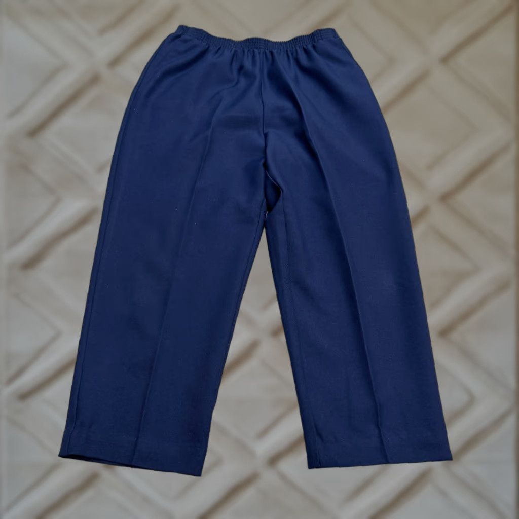 Vintage VINTAGE Alfred Dunner Pants Cropped 90s Navy Blue 14 Womens Size 36" / US 14 / IT 50 - 1 Thumbnail