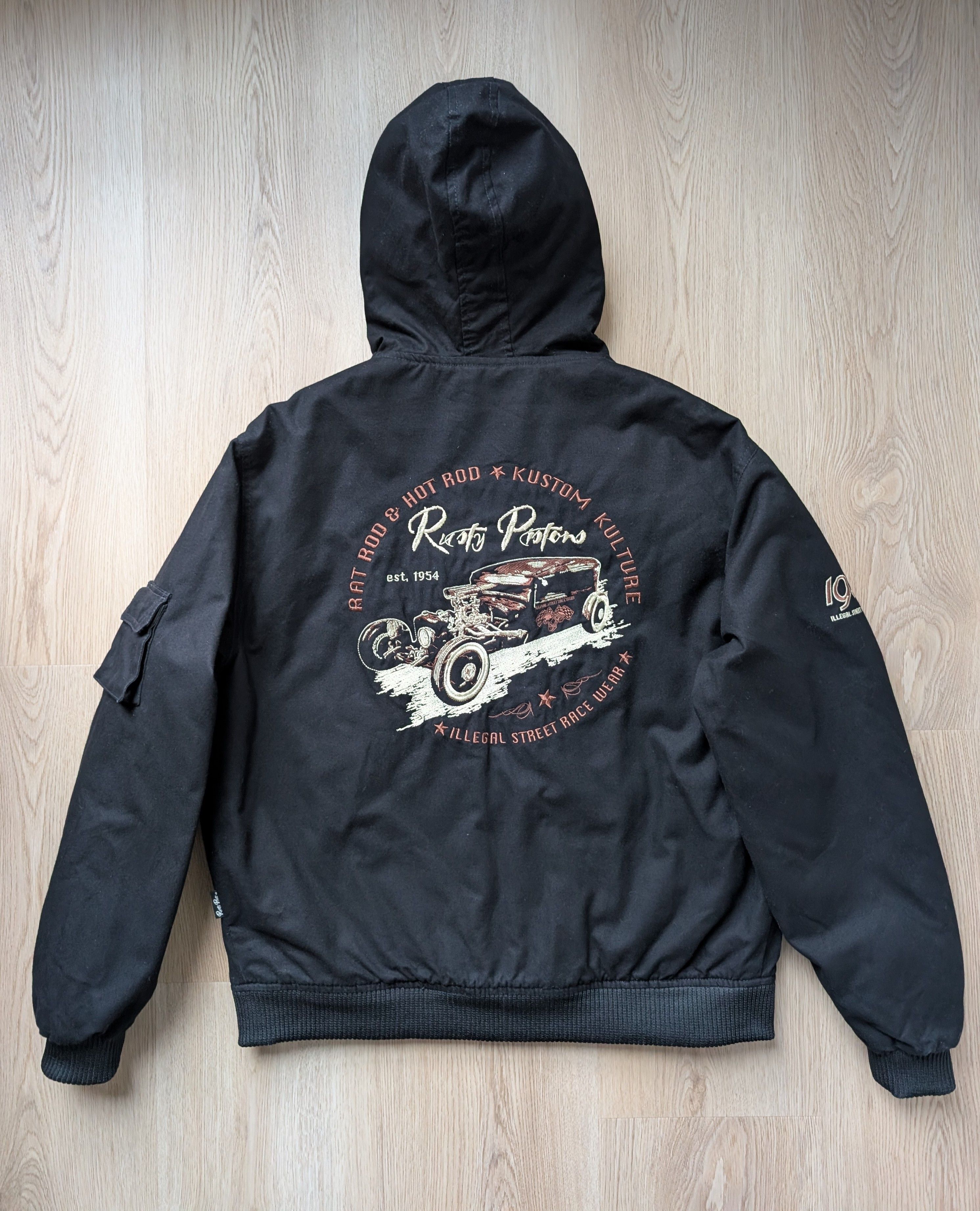 Rusty Rusty Pistons Choppers & Bobbers Customs Rare Biker Jacket Size US XL / EU 56 / 4 - 13 Thumbnail