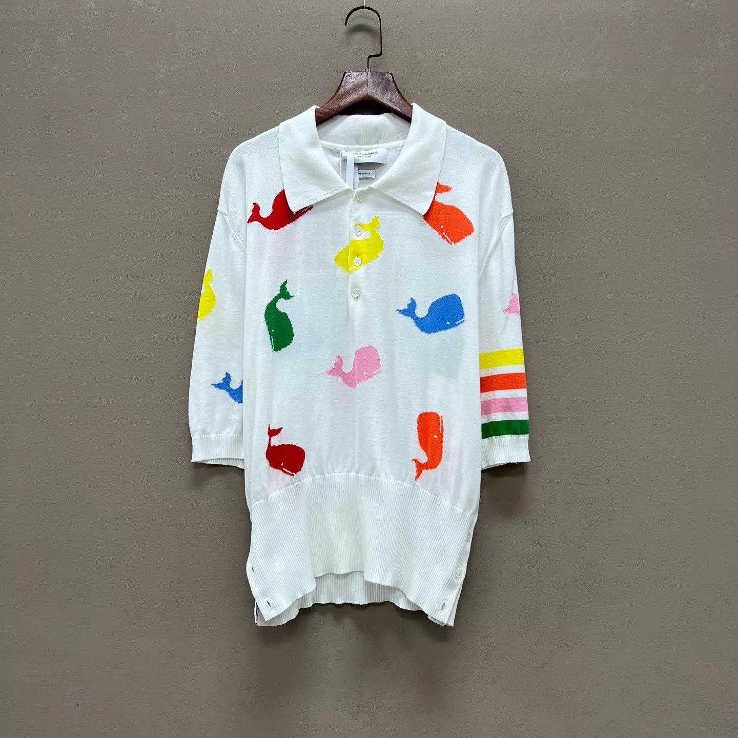 Thom Browne THOM BROWNE Polo striped knit sweater ys002078 Size US XXL / EU 58 / 5 - 1 Thumbnail