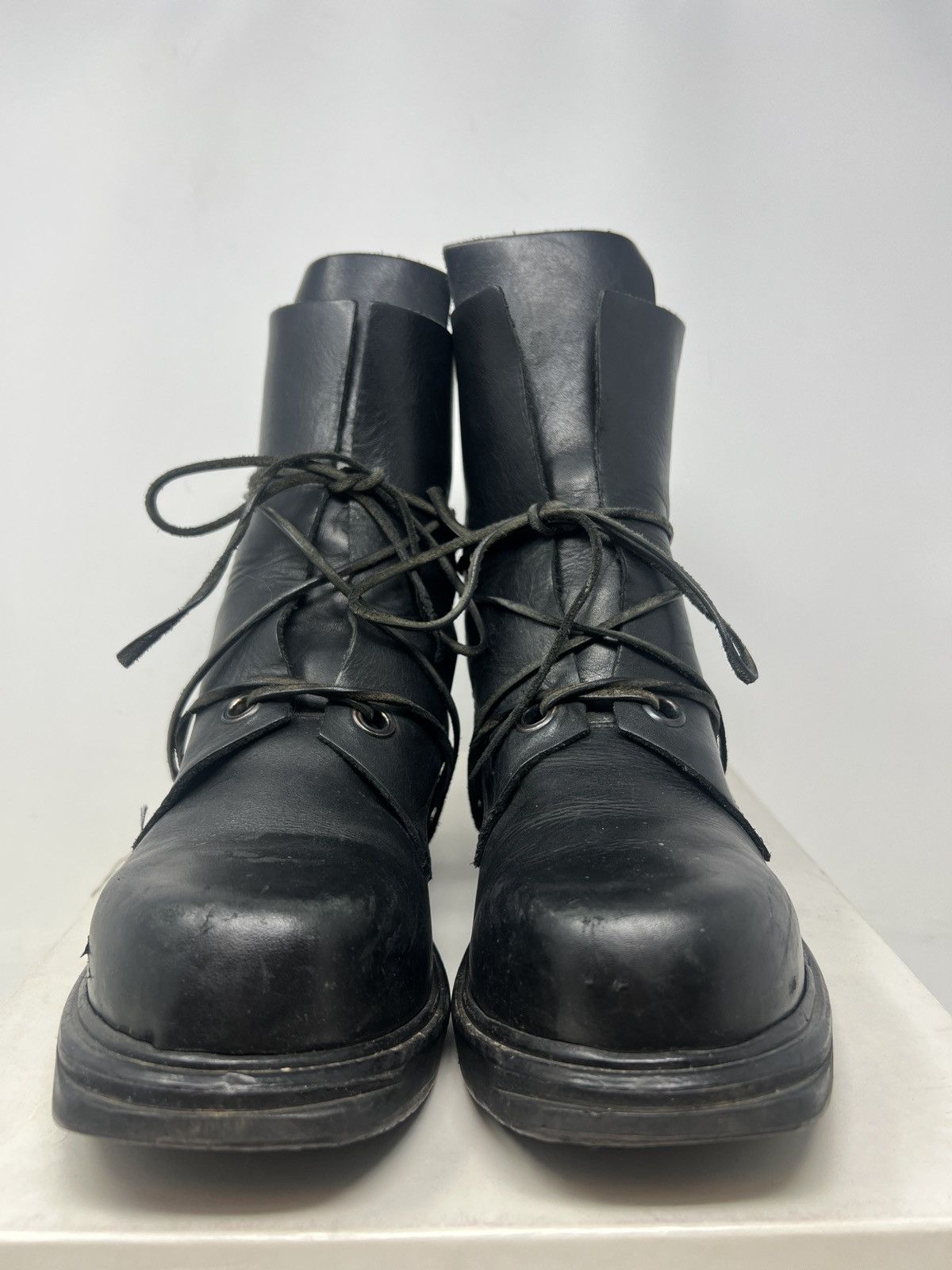 Dirk Bikkembergs Vintage 90s DIRK BIKKEMBERGS Black Pierced Heel Boot SZ 40 Size US 7 / EU 40 - 3 Thumbnail