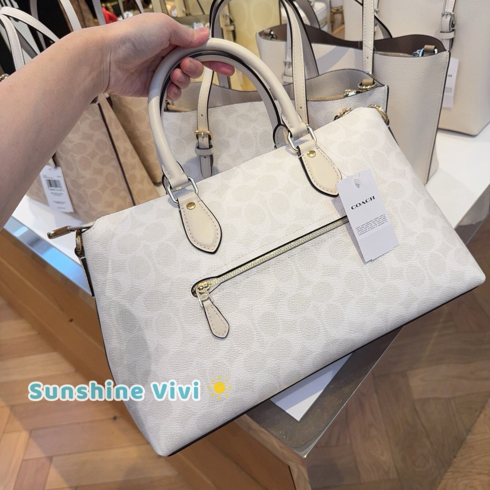 Coach NWT Coach Georgia Satchel Bag CW422 Gold/White /Chalk Size ONE SIZE - 3 Thumbnail