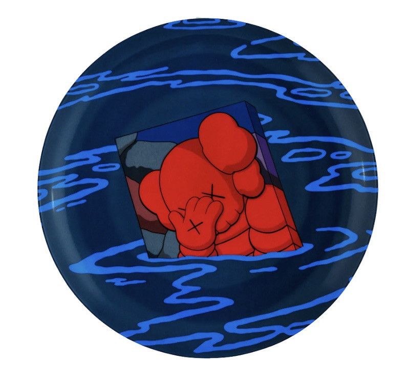 image of Kaws X Coalition For The Homeless Bone China Plate New in Blue, Men's