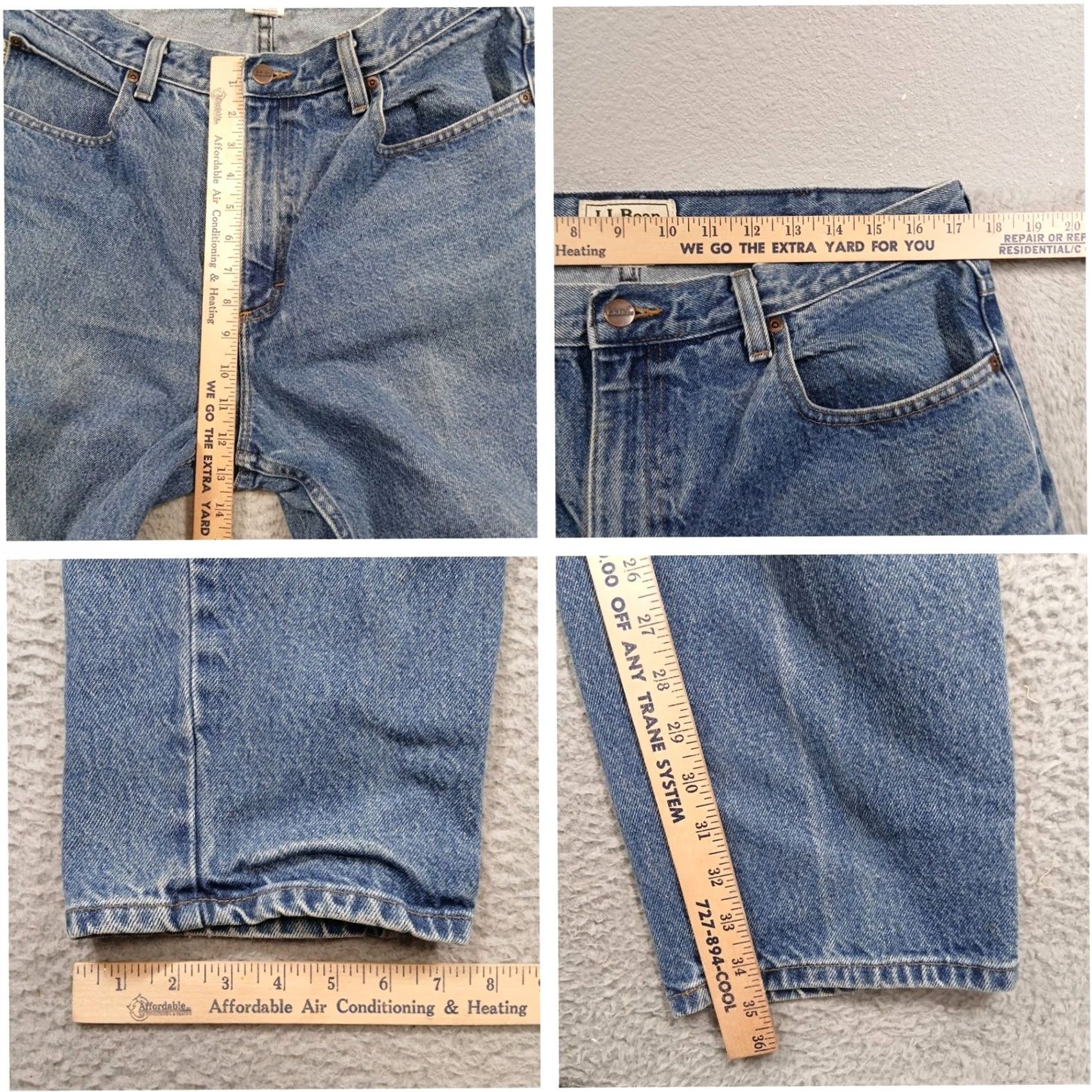 Vintage L.L.Bean Jeans Men Classic Fit Straight Leg 36x36 Blue Denim 100% Cotton Button Zip 5-Pocket Vintage? No (adjusted) Size US 36 / EU 52 - 5 Thumbnail