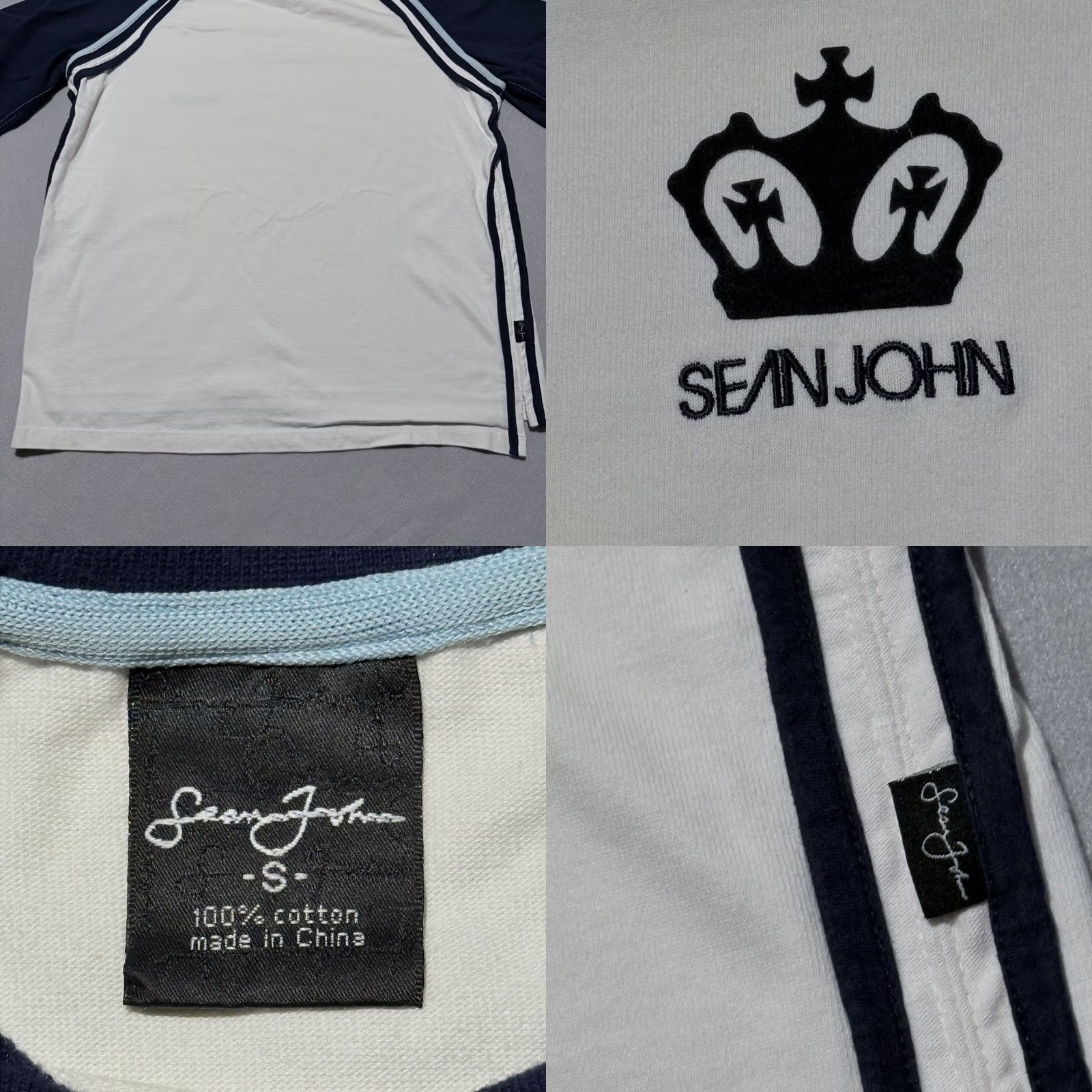 Sean John Sean John T-Shirt Men Navy White Crown Logo Short Sleeve Small - Vintage? No - Cotton Crew Neck Lightweight Solid White/Navy Logo T-Shirt Men XS/S Size US S / EU 44-46 / 1 - 8 Thumbnail