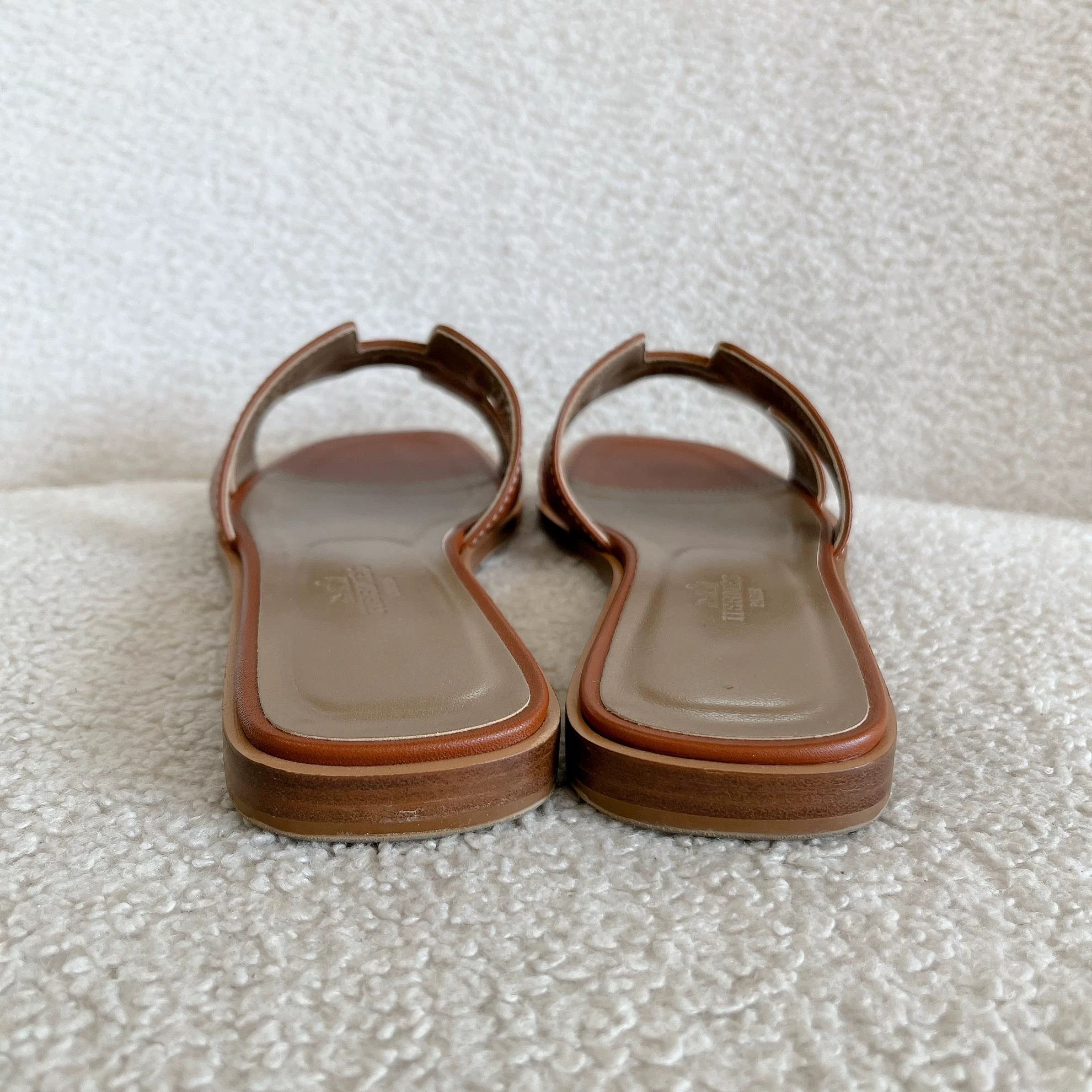 Hermes Hermes Oran Brown H Slipper 36 Size US 5 / IT 35 - 4 Thumbnail