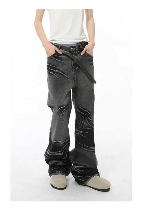 Hypebeast × Japanese Brand × Jean High street tie-dye fashion straight casual jeans Size US 32 / EU 48 - 1 Thumbnail