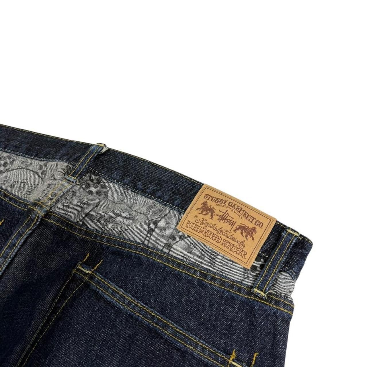 Stussy Vintage 2000s Stussy Rough Rugged Denim Comic Jeans Waist 35 Size US 35 - 4 Thumbnail