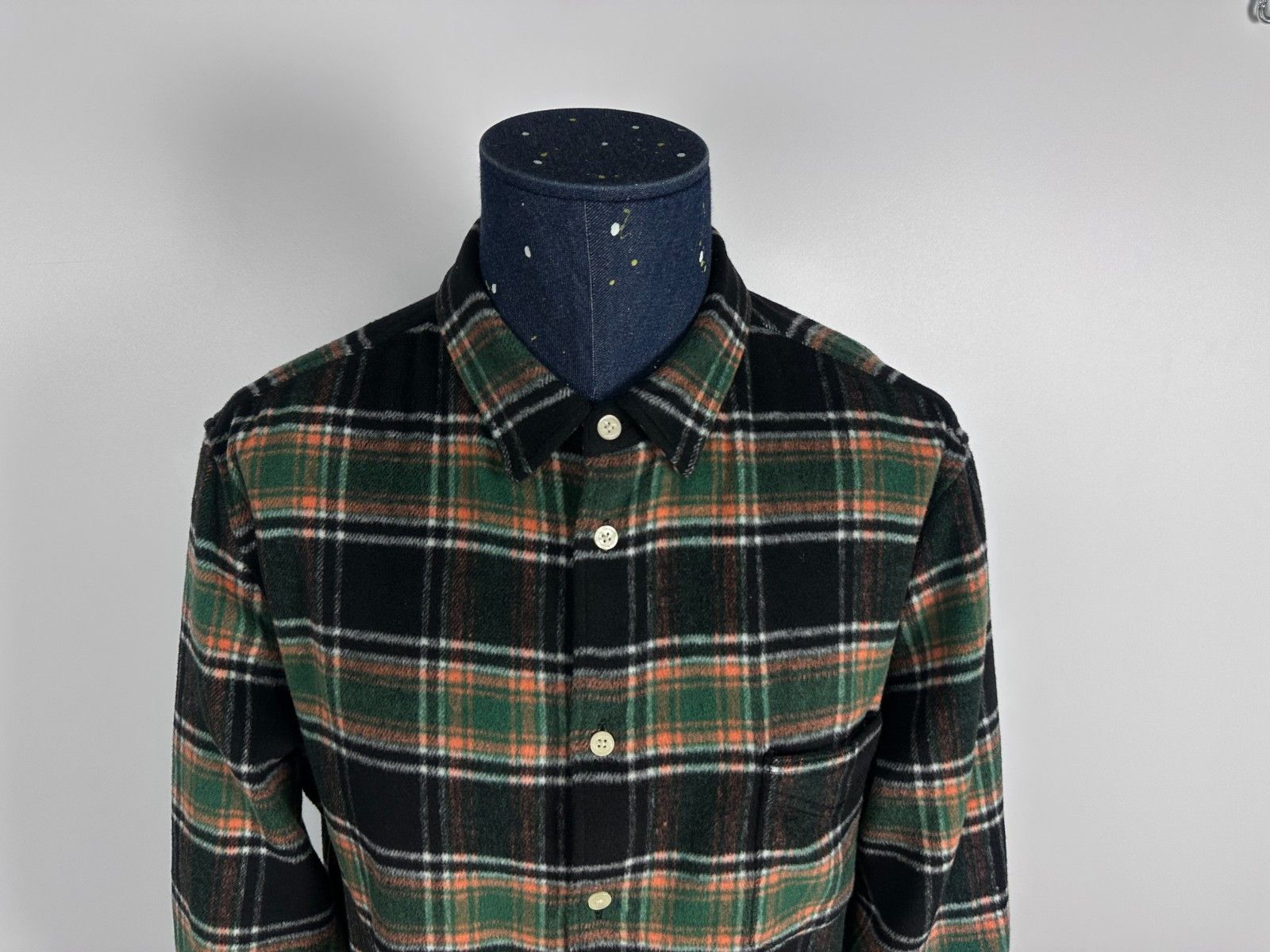 Allsaints AllsaInts Commune Checked Wool Shirt Green Black Size XXL Size US XXL / EU 58 / 5 - 2 Thumbnail