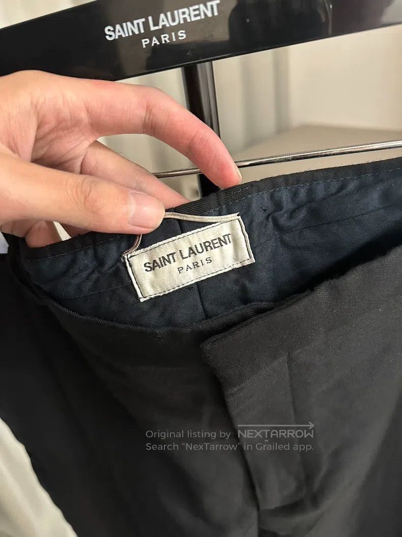 Saint Laurent Paris Saint Laurent Paris Solid Black Wool Smoking Pants Size US 36 / EU 52 - 4 Thumbnail