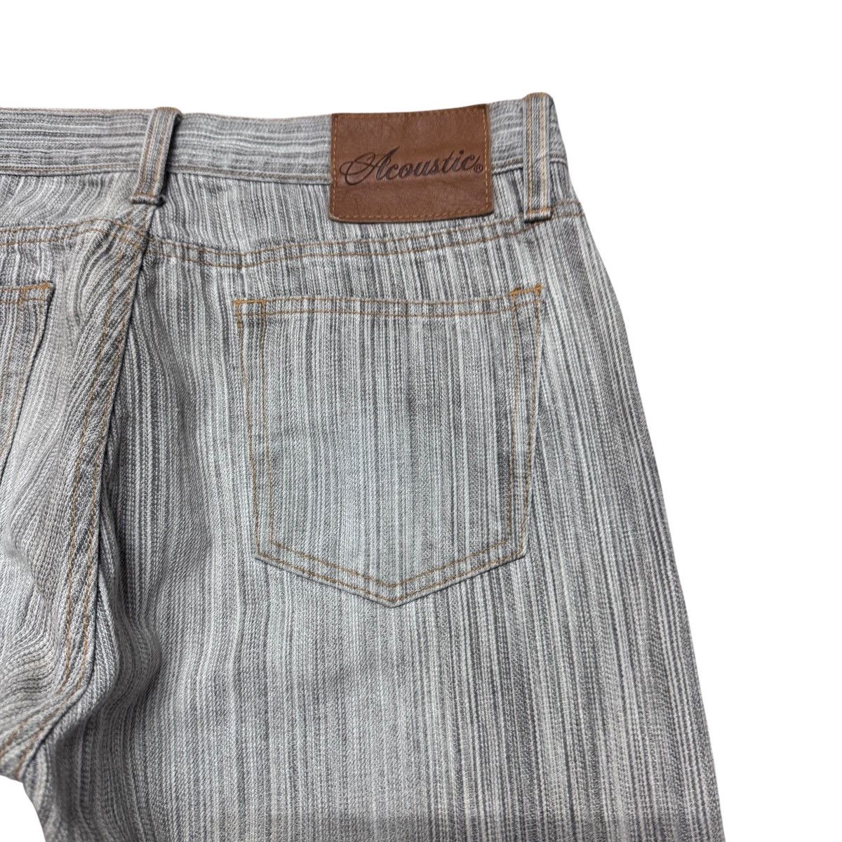 Japanese Brand Acoustic Japan Striped Denim Flare Jeans Size US 30 / EU 46 - 11 Thumbnail