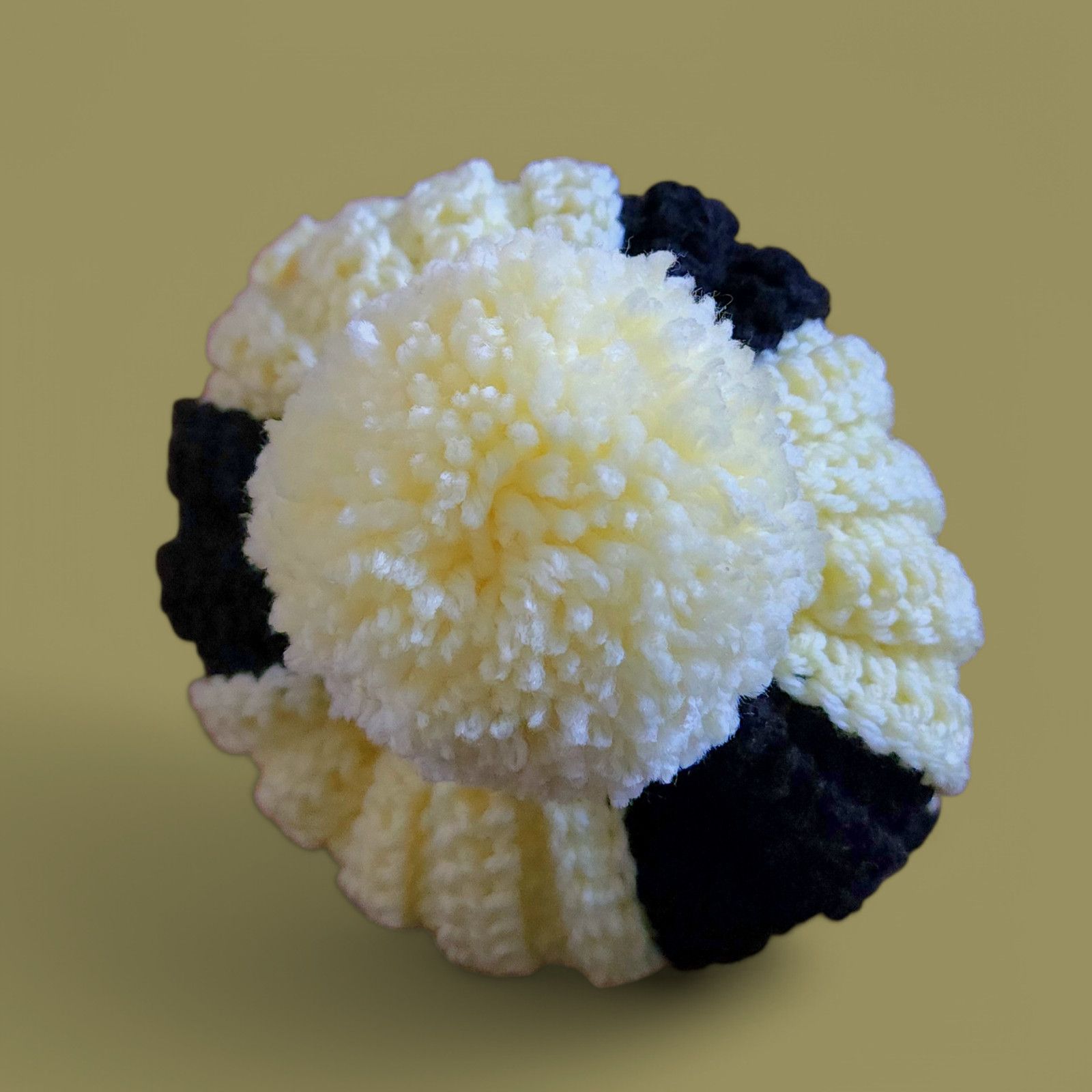 Handmade Handcrafted crocheted yellow and black winter beanie Size ONE SIZE - 3 Thumbnail