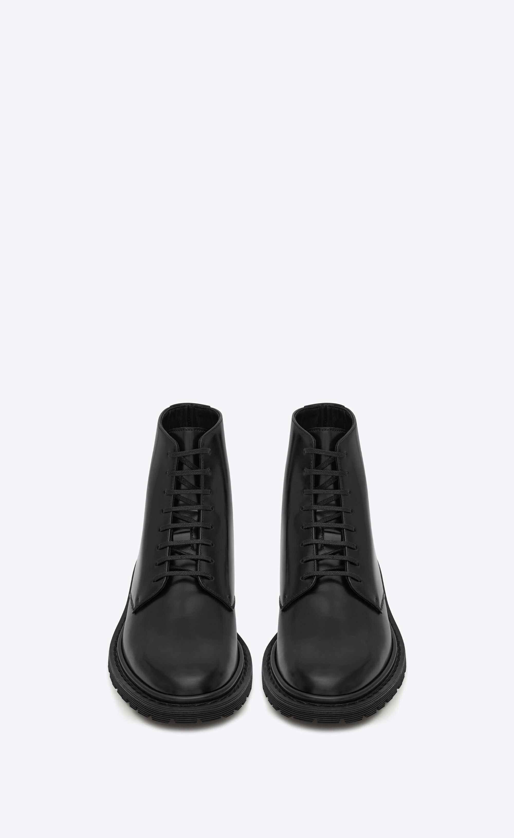 Saint Laurent Paris o1s1wg111224 Army Laced Booties in Shiny Leather in Black Size US 11 / IT 41 - 2 Thumbnail