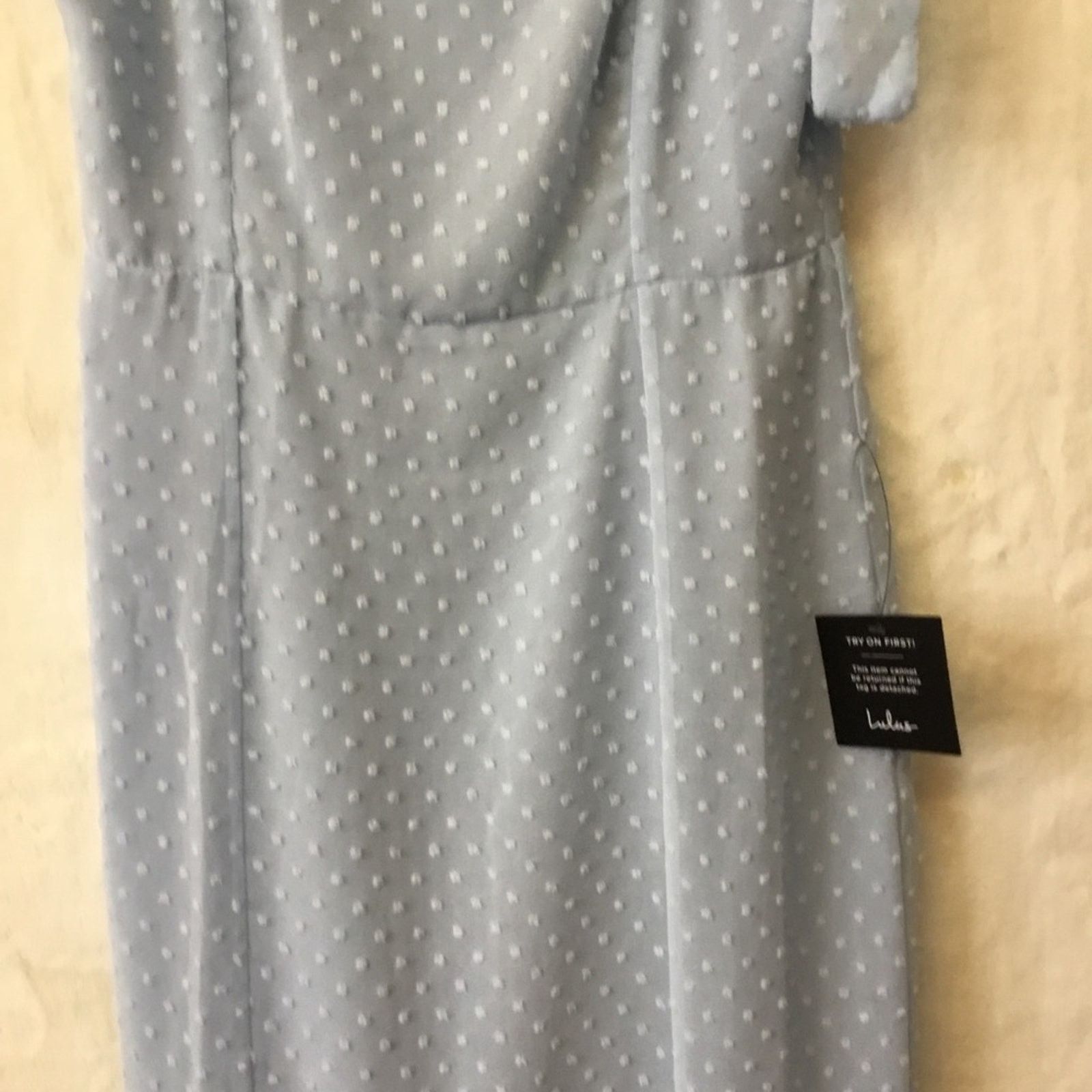 Other Lulus Sky Blue Polka Dots Midi Dress Size M / US 6-8 / IT 42-44 - 4 Thumbnail