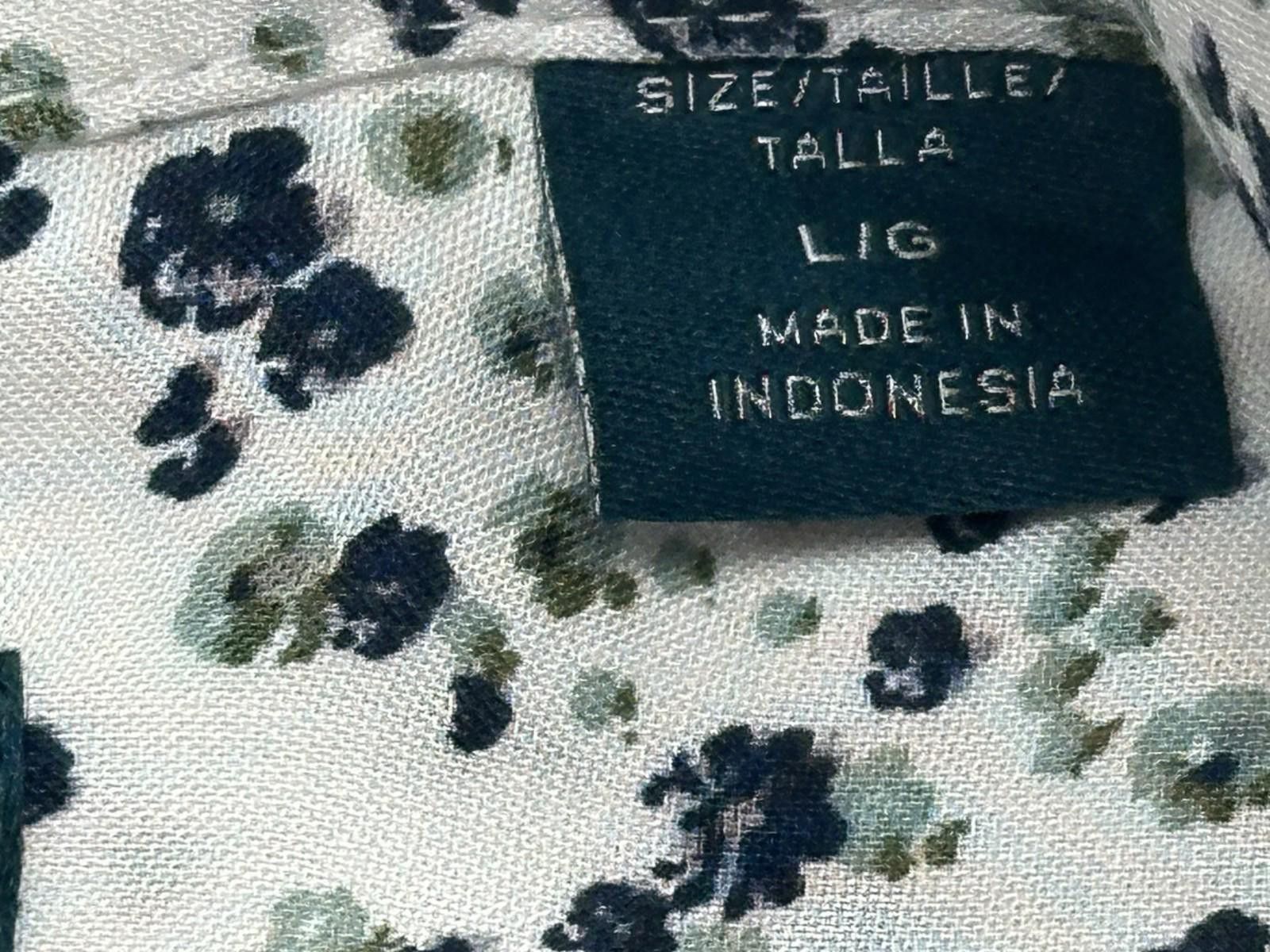 Perry Ellis Perry Ellis Floral Sustainable Fabric Dress Shirt Green L Size 42R - 6 Thumbnail