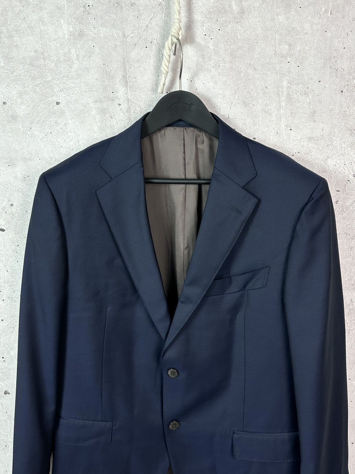 Suitsupply Suit Supply Napoli Single Breasted Regular Navy Wool Blazer Size 54L - 2 Thumbnail