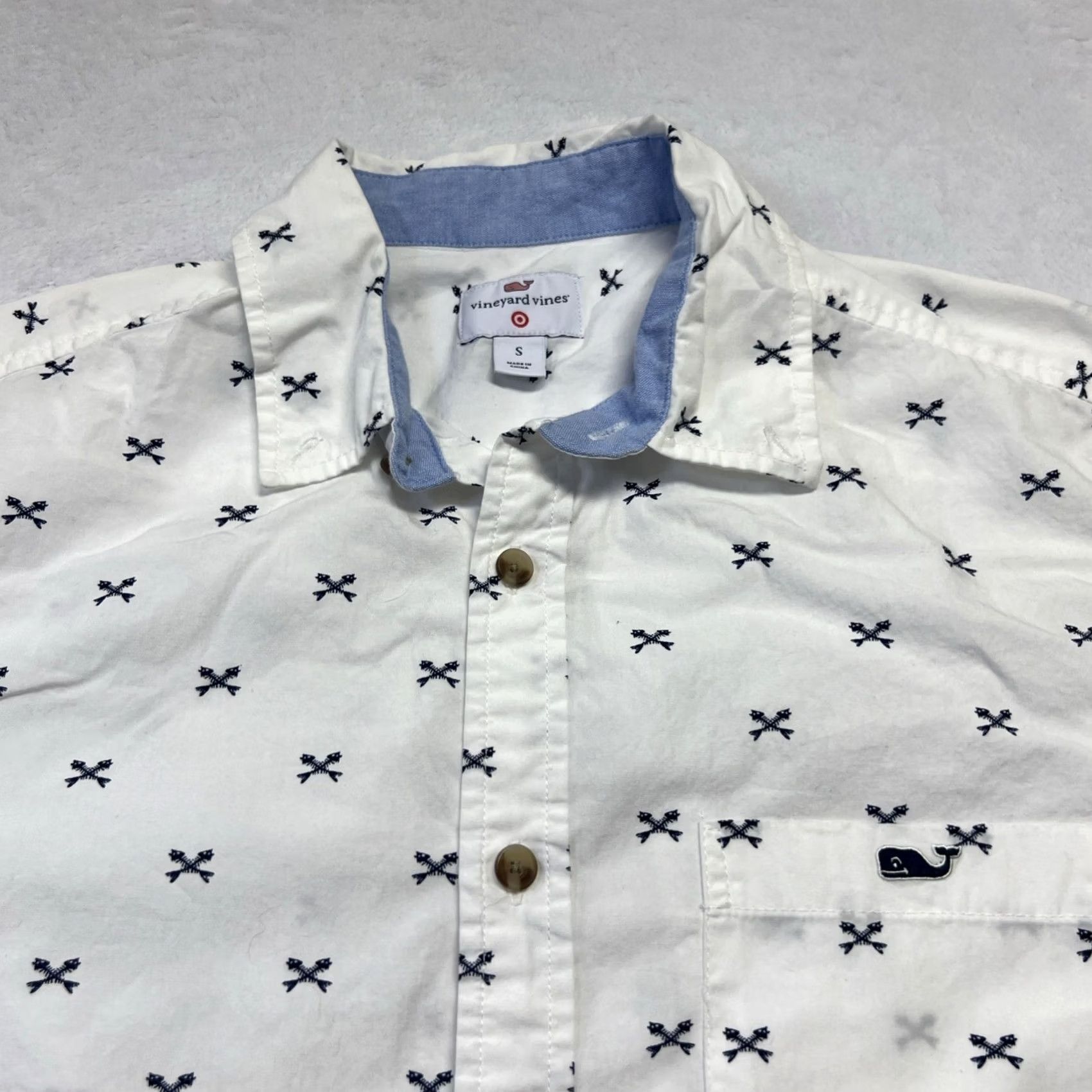 Vineyard Vines Vineyard Vines for Target Men’s Small White Nautical Print Button-Down Shirt Shirt Mens S White Nautical Print Button-Down Size US S / EU 44-46 / 1 - 5 Thumbnail