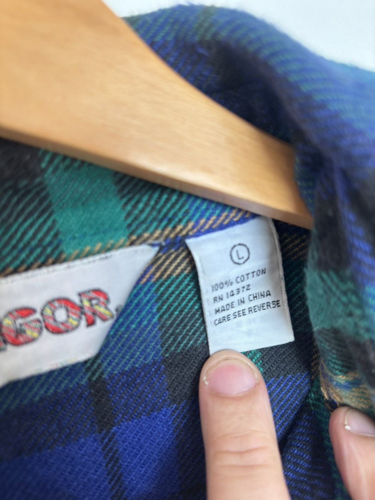 McGregor Vintage McGregor Blue Green Plaid Flannel Shirt Large L Size US L / EU 52-54 / 3 - 4 Thumbnail