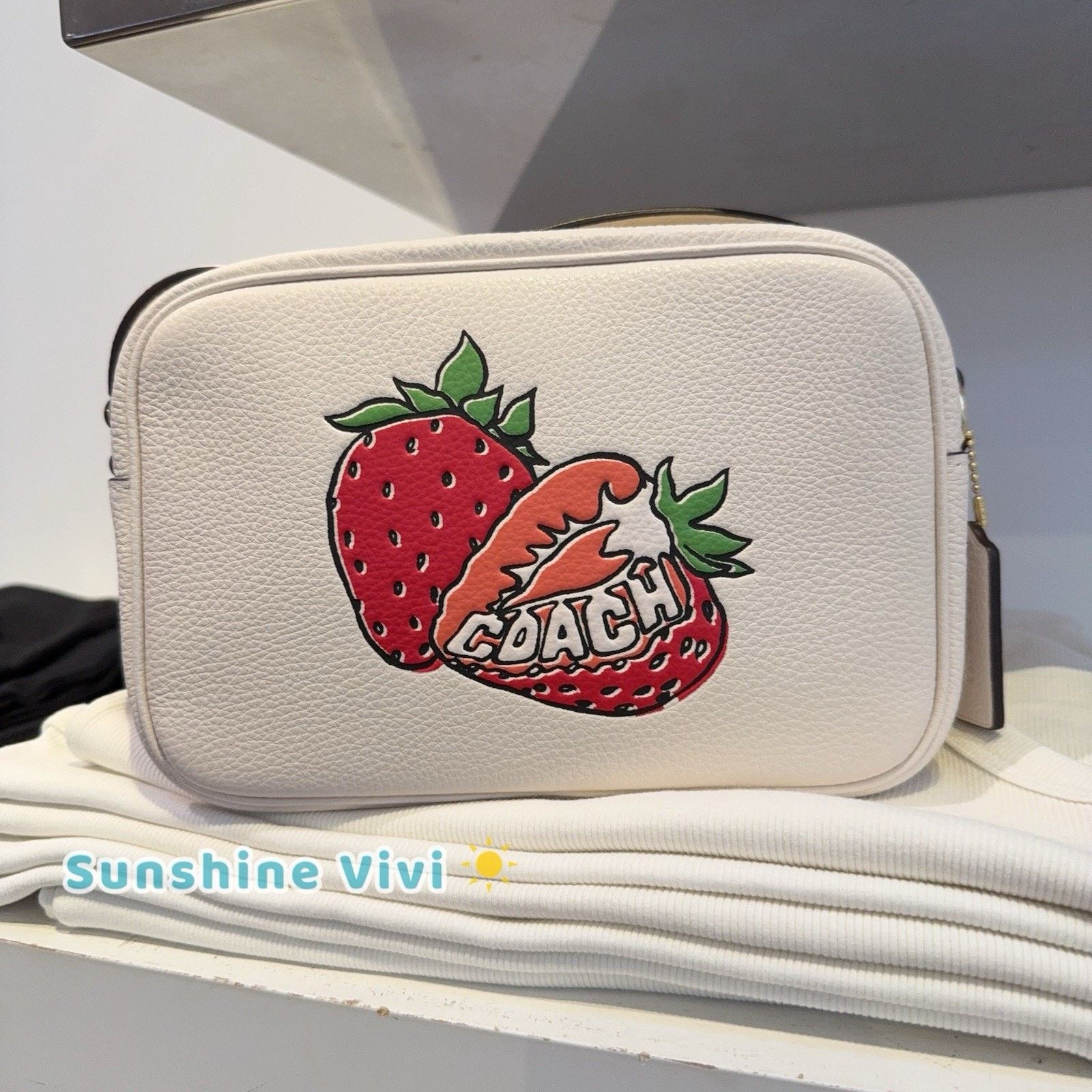Coach NWT COACH Jamie Camera Bag Strawberry Graphic Chalk CBA65 Size ONE SIZE - 1 Thumbnail