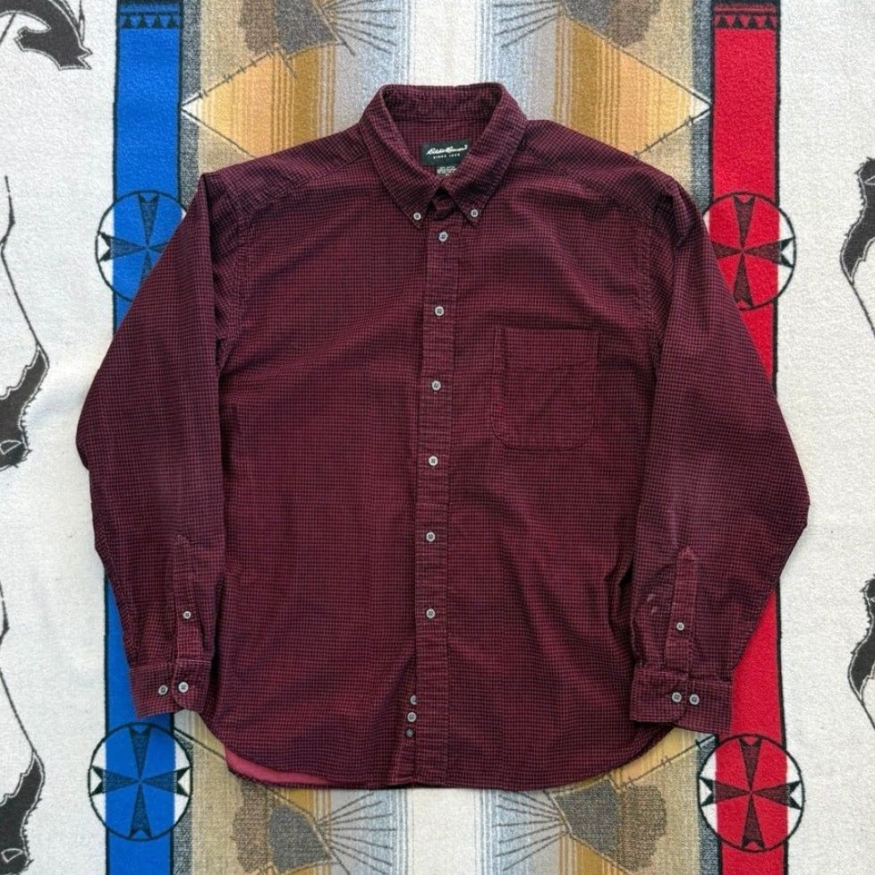 Eddie Bauer VINTAGE Eddie Bauer Shirt Corduroy Button Up Mens XL Red 90s Cottagecore Size US XL / EU 56 / 4 - 3 Thumbnail