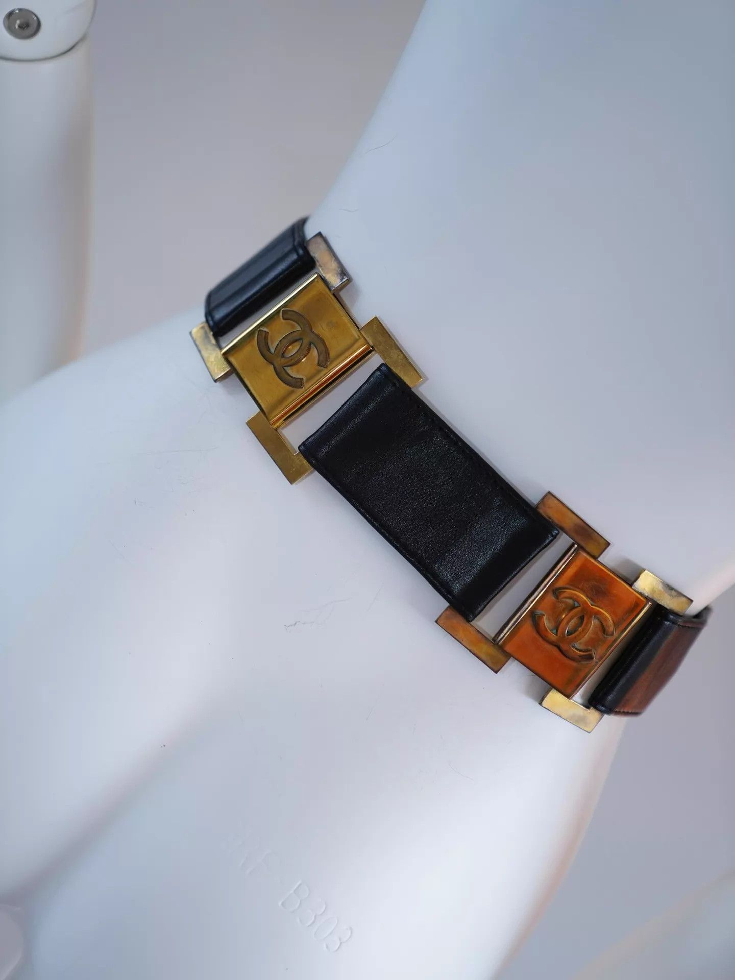 Chanel Chanel Vintage Navy Double C Square Buckle Belt Size ONE SIZE - 8 Thumbnail