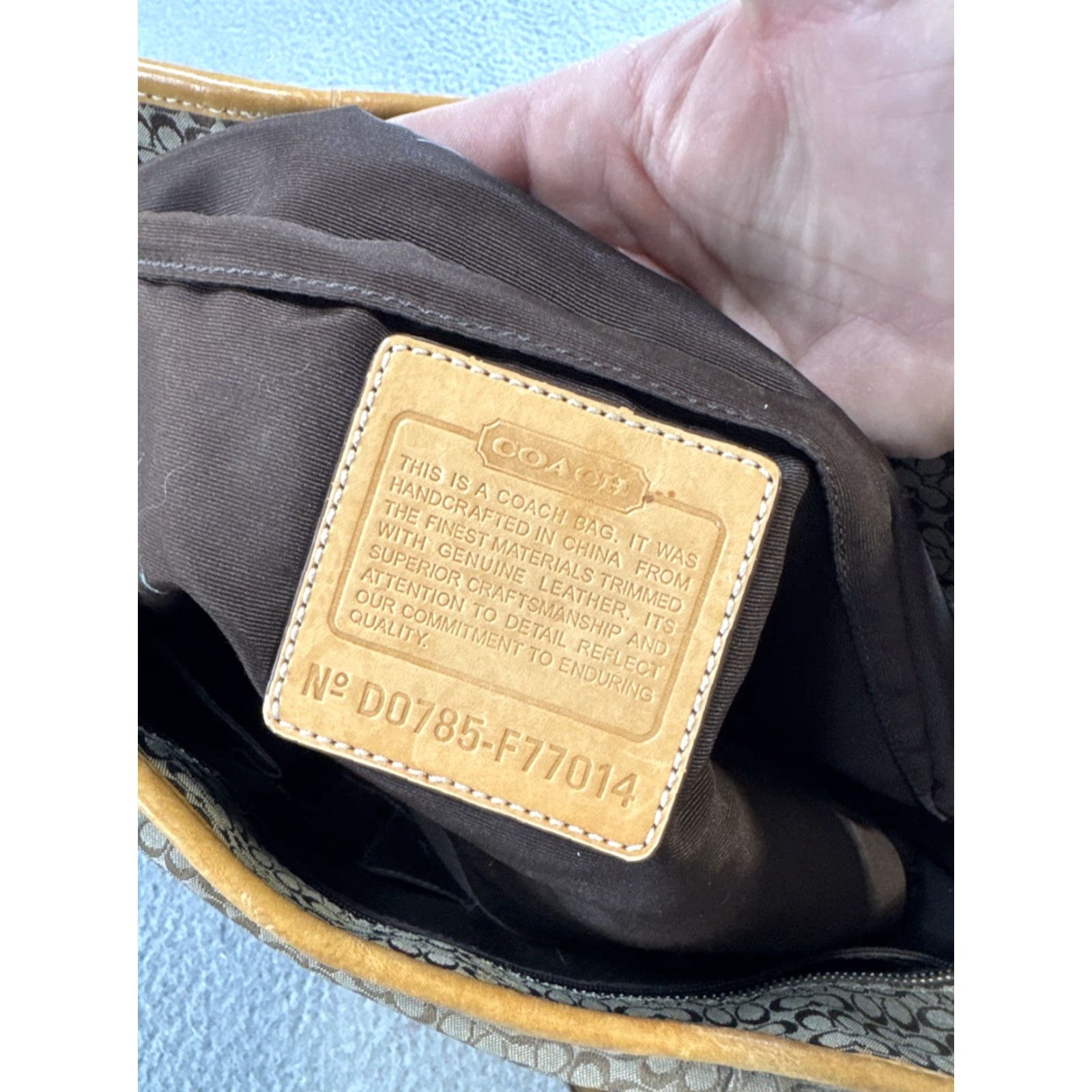 Coach VINTAGE Coach Y2K Large Signature Canvas Vachetta Leather Tote Bag F77014 Read Coach Women Tote Large Beige Canvas Size ONE SIZE - 6 Thumbnail