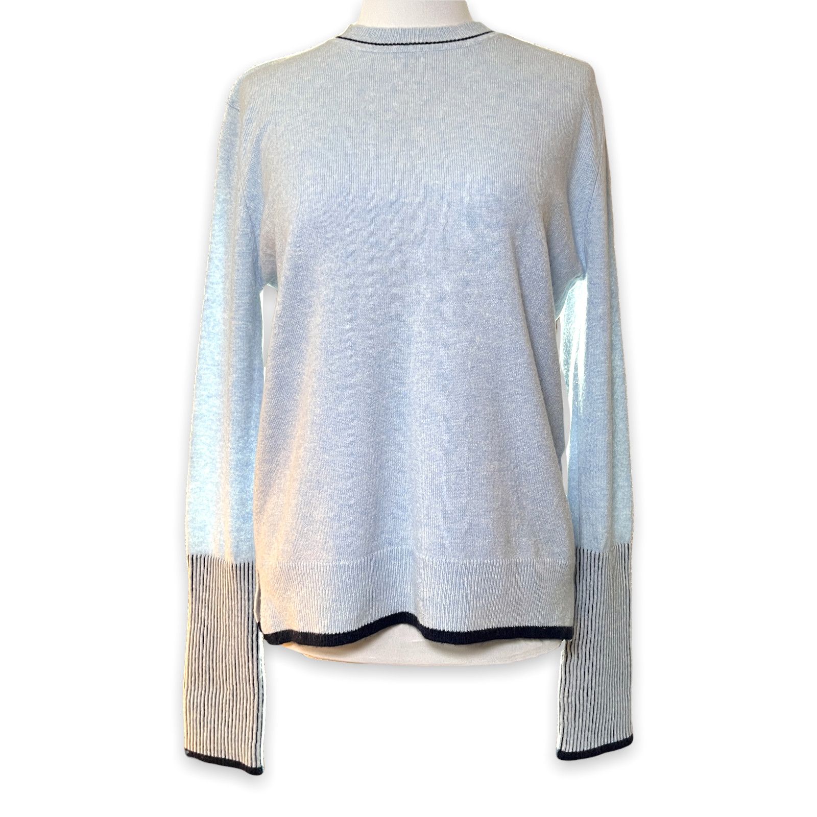 La Ligne La Ligne Cashmere Crew Sweater Small Blue Black Soft Size S / US 4 / IT 40 - 7 Thumbnail