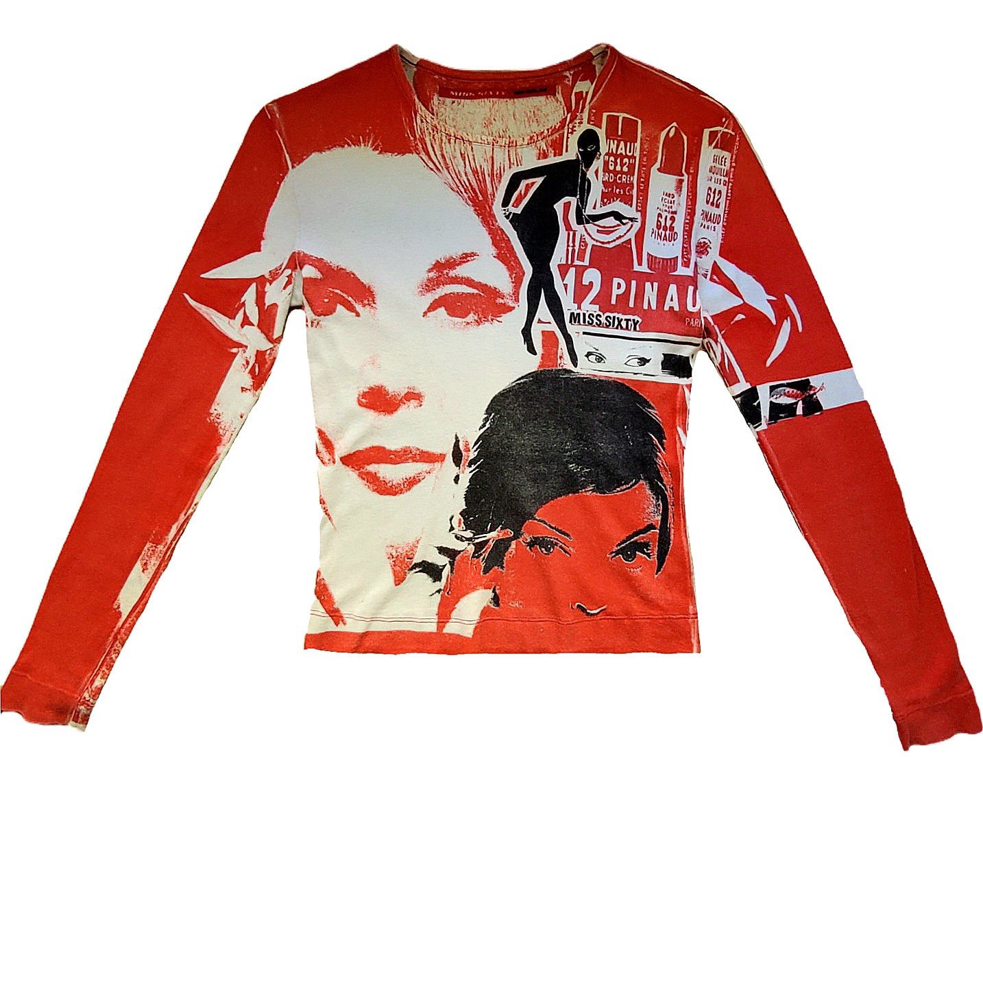 Miss Sixty vintage y2k tech rave graphic long sleeve top