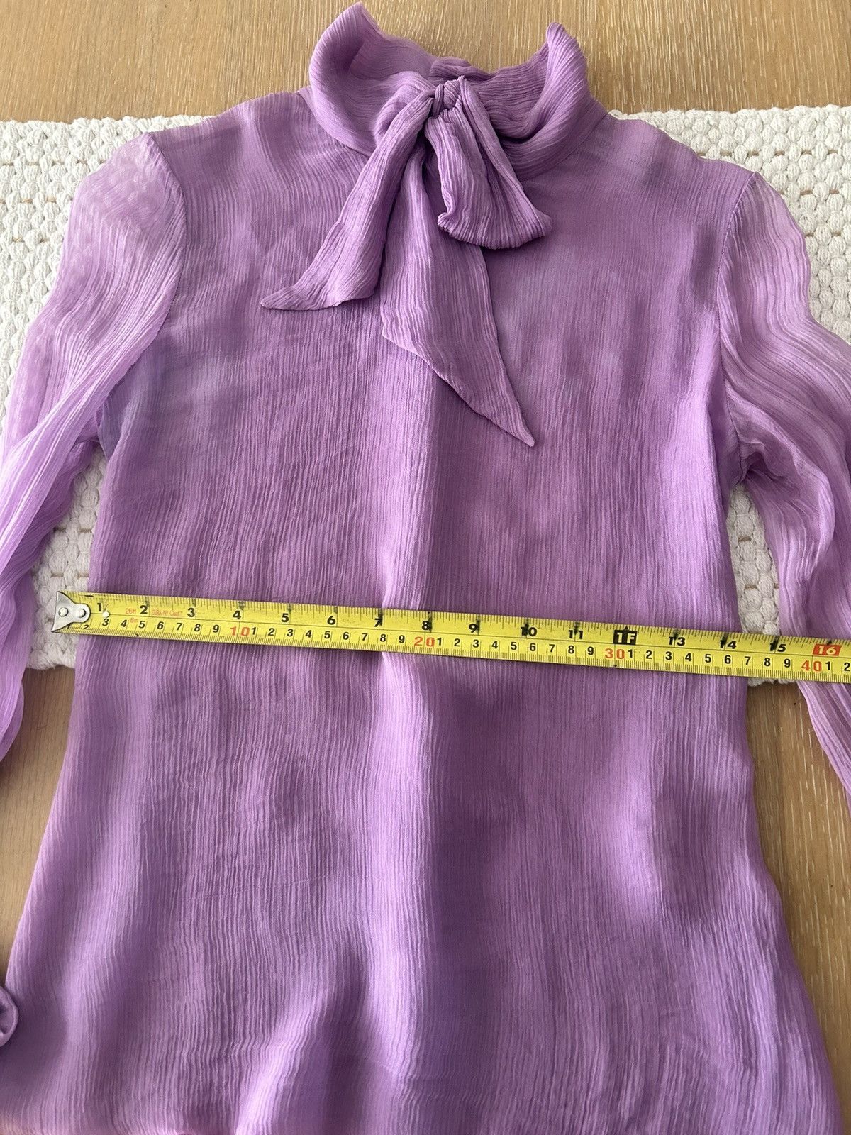 Dolce & Gabbana Dolce & Gabbana Purple Silk Tie-Up Detail Blouse Size XS / US 0-2 / IT 36-38 - 6 Thumbnail