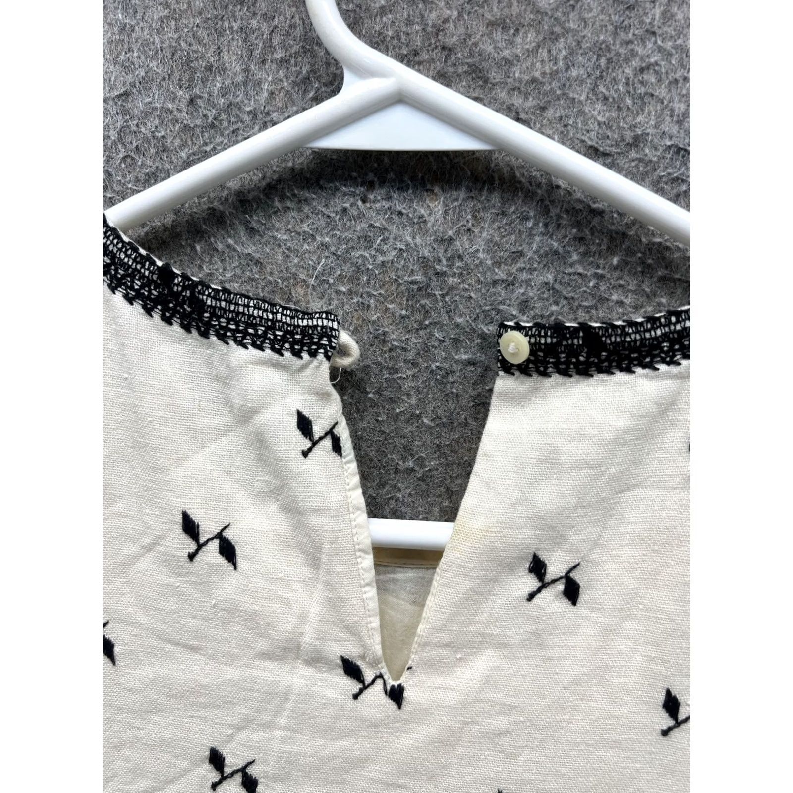 Madewell Madewell Dress Womens XS White Embroidered Geometric Shift T Shirt Short Sleeve Size XS / US 0-2 / IT 36-38 - 7 Thumbnail