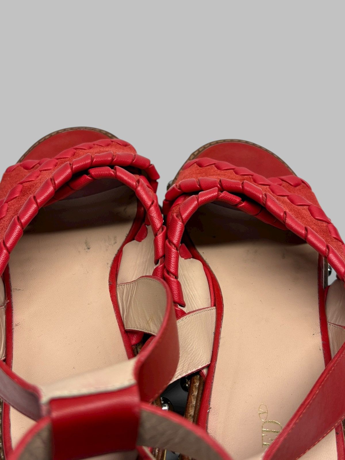 RED Valentino Red Valentino Studded Platform Sandals Hot Red 800$ RRP Size US 8 / IT 38 - 20 Thumbnail