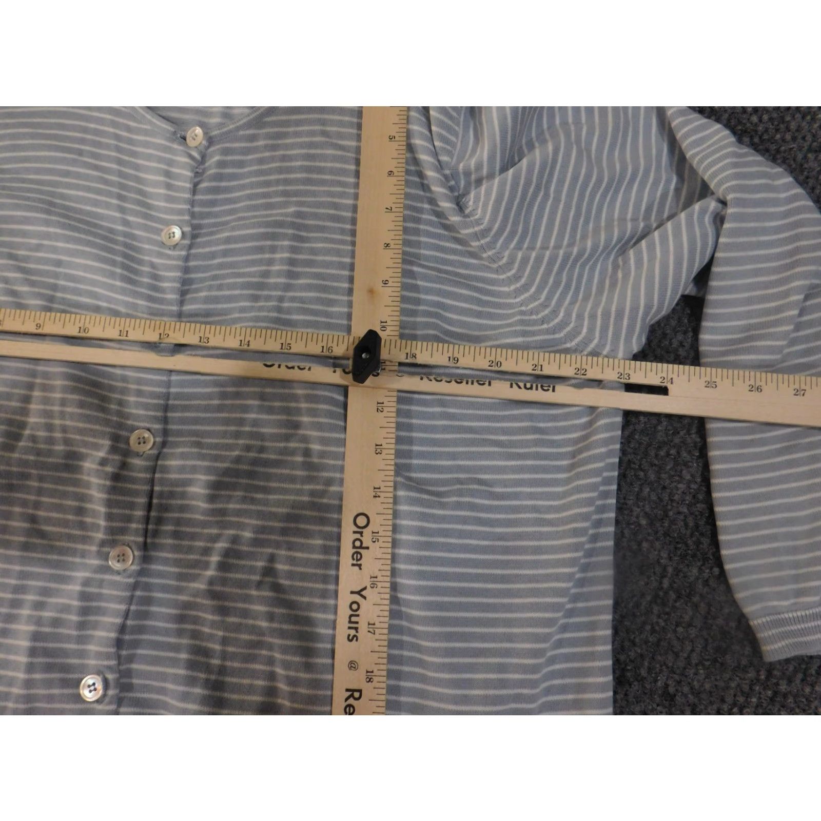 Jones New York Jones New York Sweater Cardigan Womens 2X Blue White Striped Button Crew Neck Puff Sleeve Size XXL / US 16-18 / IT 52-54 - 7 Thumbnail