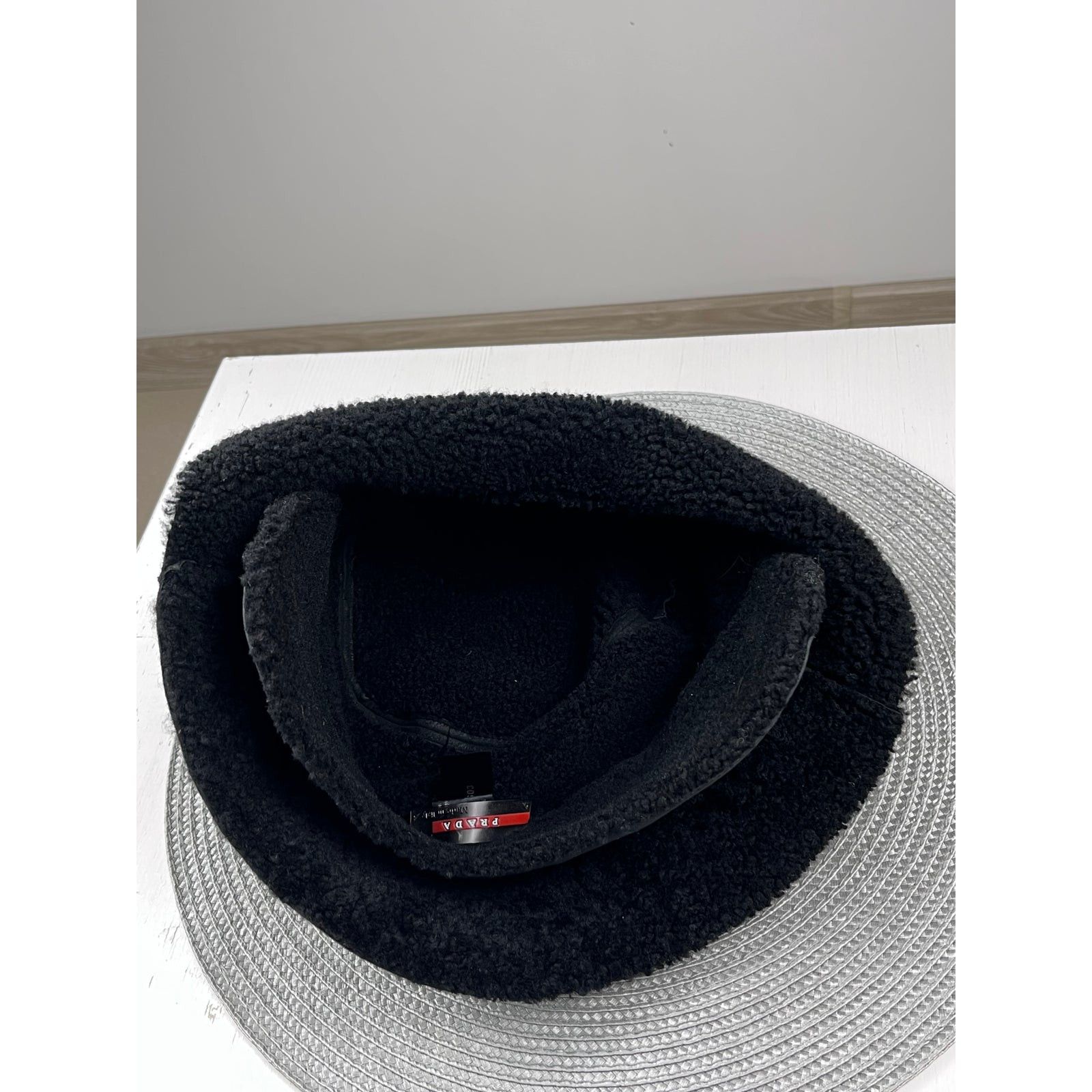 Miu Miu × Prada Prada Shearling Hat Leather Cap red tab logo Italy designer Size ONE SIZE - 8 Thumbnail