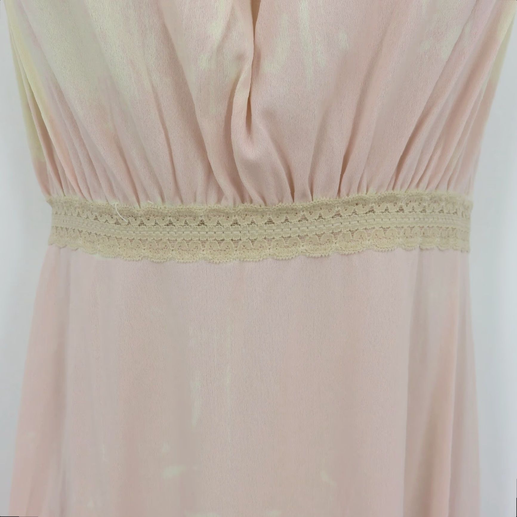 Vintage VTG Miss Elaine Nightgown Gown Pink Cream Lace Sleep Dress Sleeveless Pullover One Size Womens Vintage Pattern: Tie Dye Size ONE SIZE - 4 Thumbnail