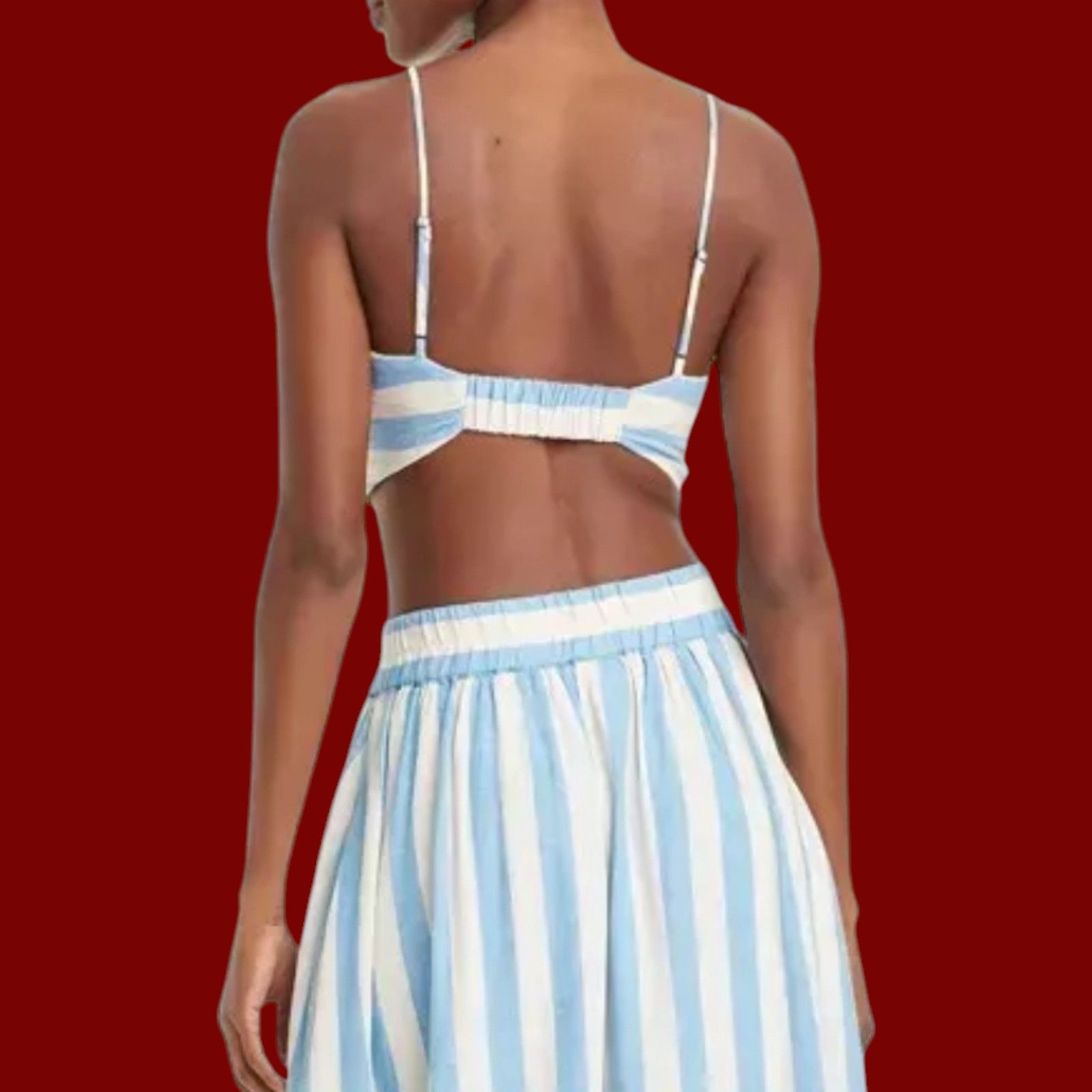 Other A New Day - Women's Beach Bungalow Linen Bralette Tank Top - Size L / US 10 / IT 46 - 2 Thumbnail