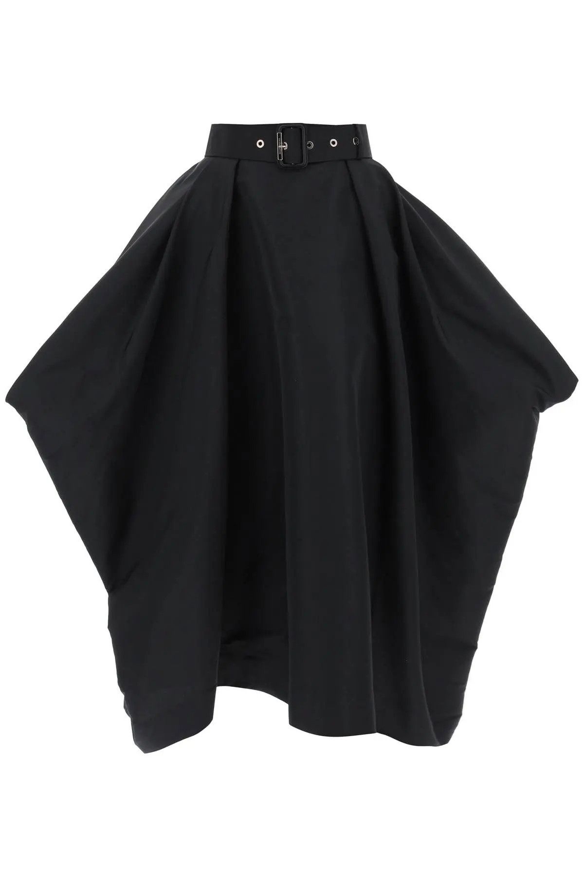 image of Alexander Mcqueen O1S22I1N1123 Peg-Top Polyfaille Skirt In Black, Women's (Size 28)
