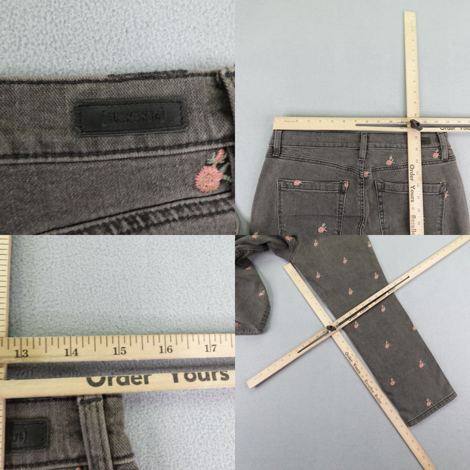 Vintage VINTAGE BlankNYC Women's Cropped Jeans 28 Gray Denim High Rise All Over Flower Pattern Size 30" / US 8 / IT 44 - 8 Thumbnail